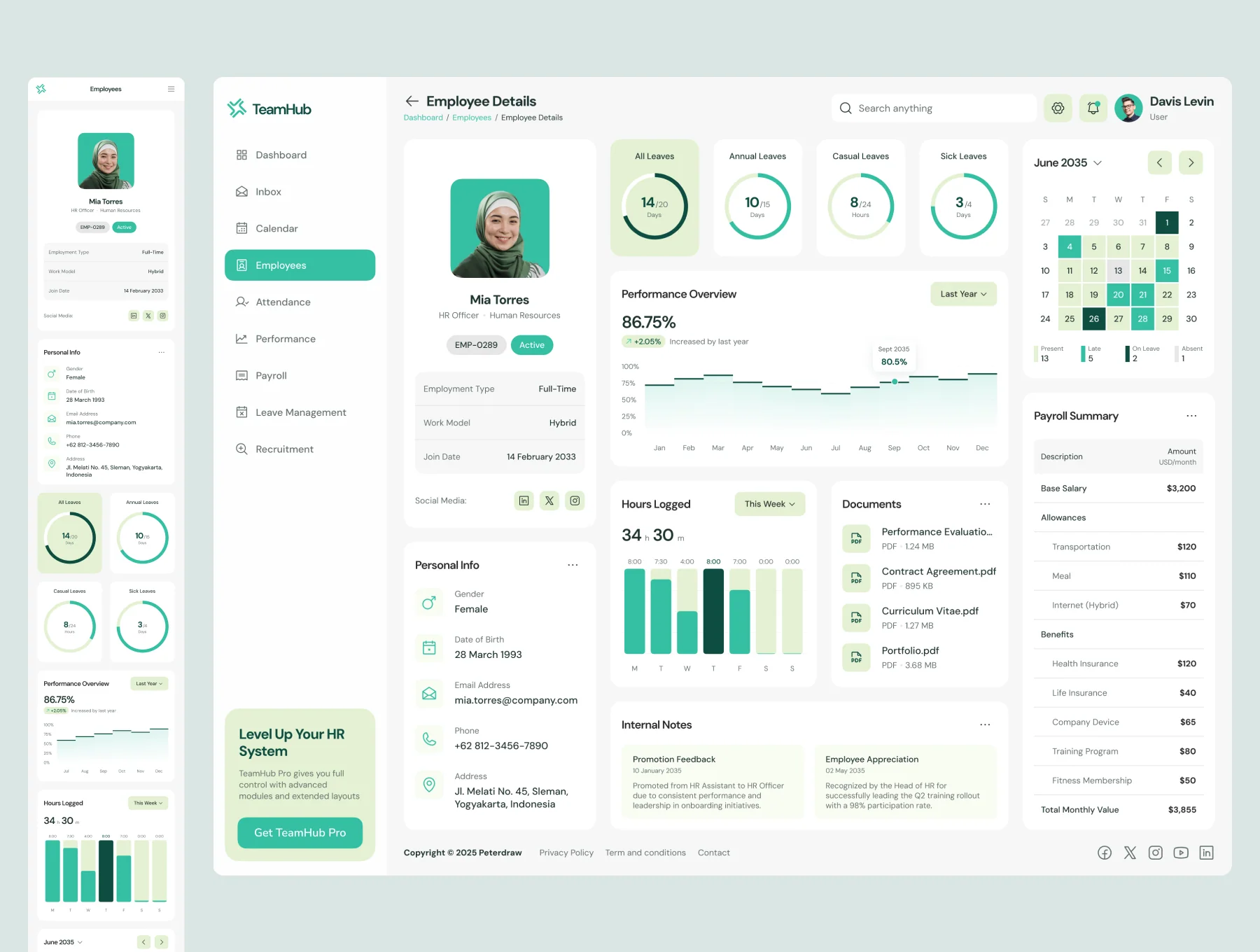 TeamHub - HR Management Dashboard UI Figma Template 5