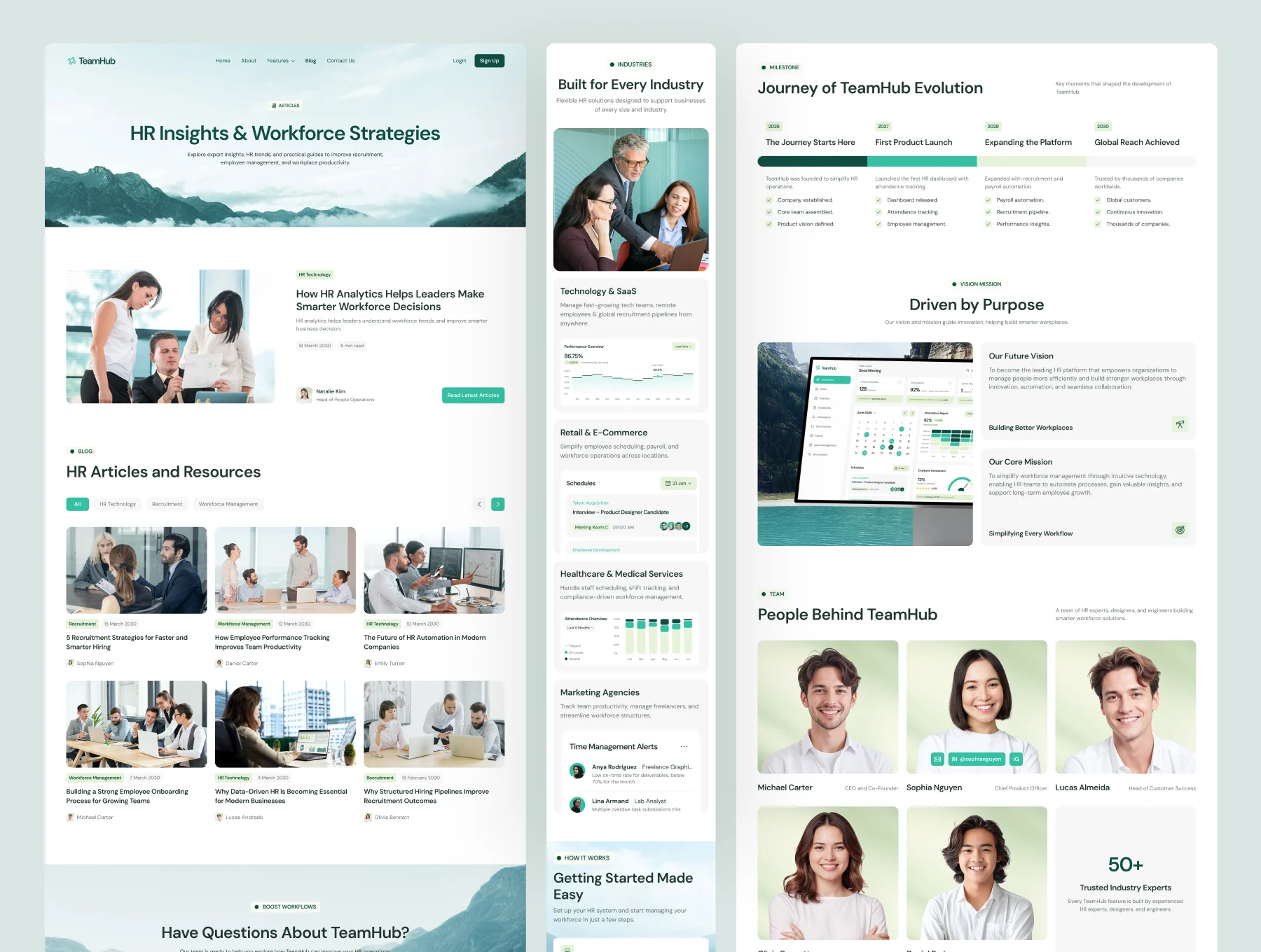 TeamHub - HR Management SaaS Website UI Figma Template 3
