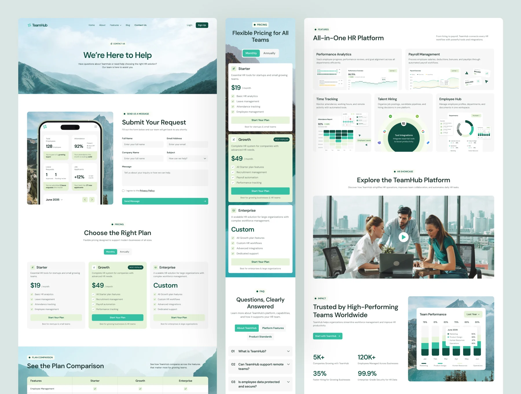TeamHub - HR Management SaaS Website UI Figma Template 5