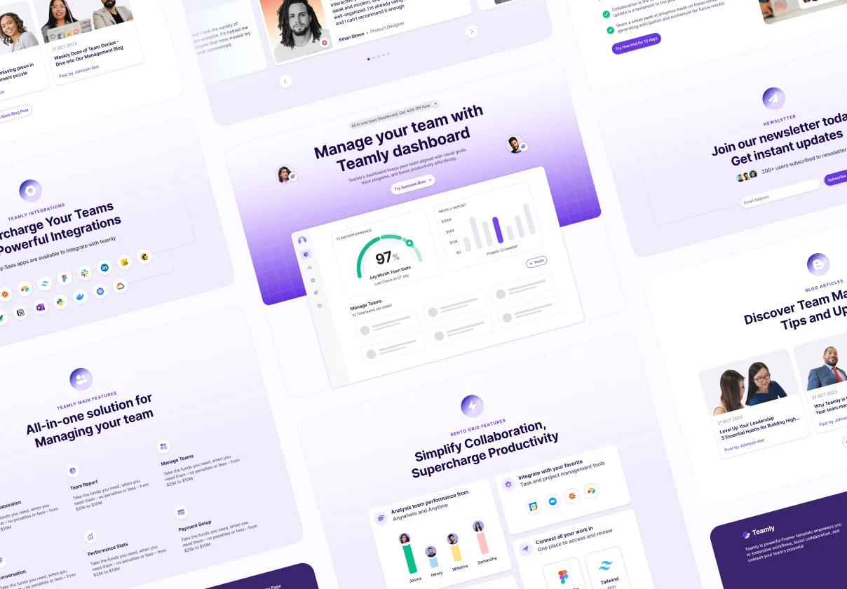 Teamly - SaaS Landing Page Figma Template