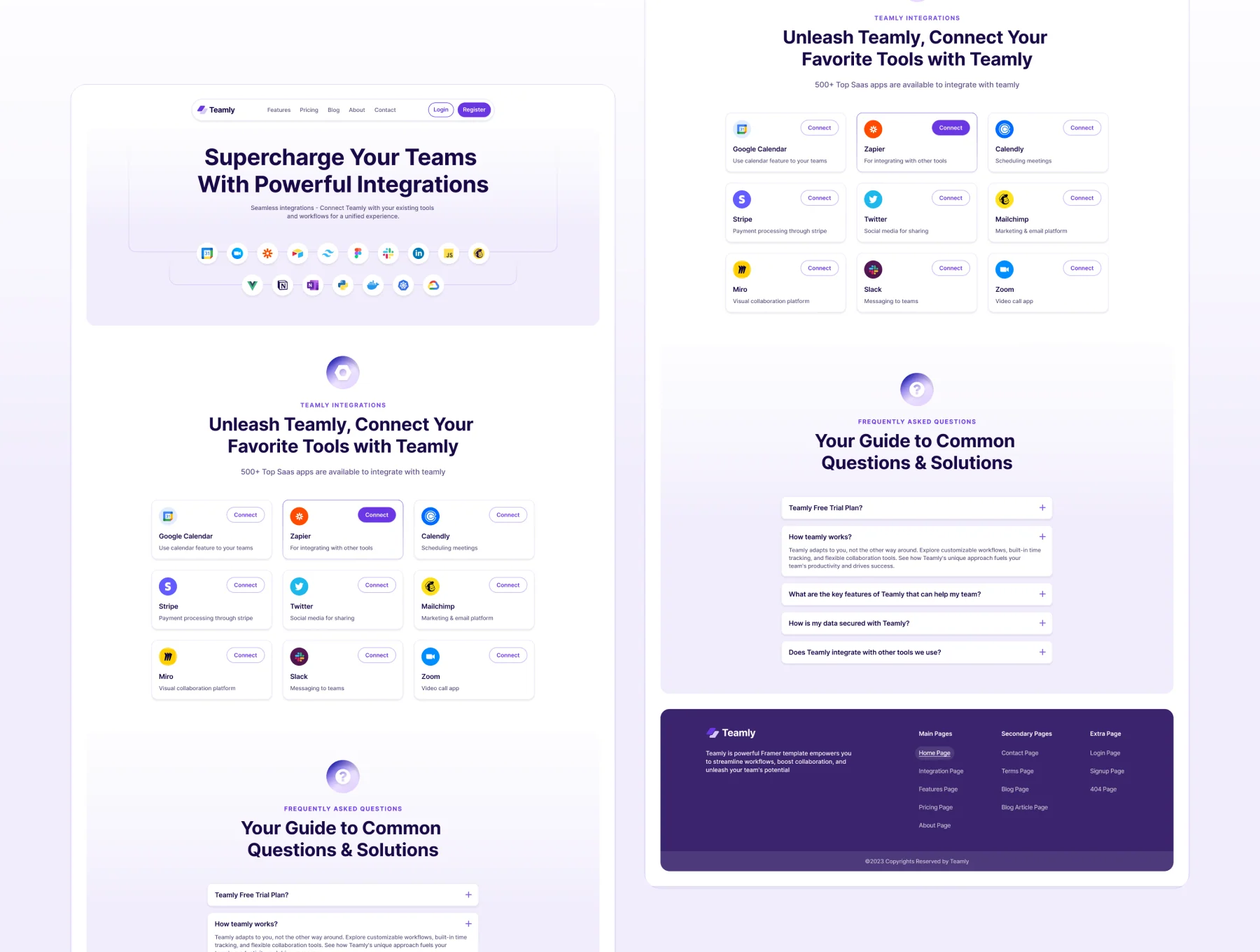 Teamly - SaaS Landing Page Figma Template 3