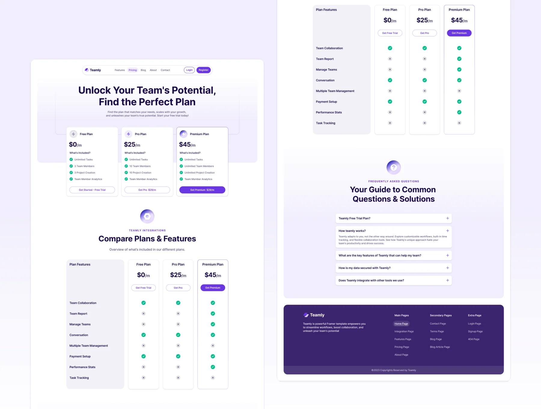 Teamly - SaaS Landing Page Figma Template 5