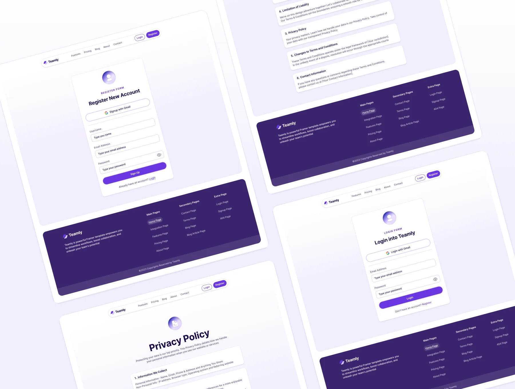Teamly - SaaS Landing Page Figma Template 7