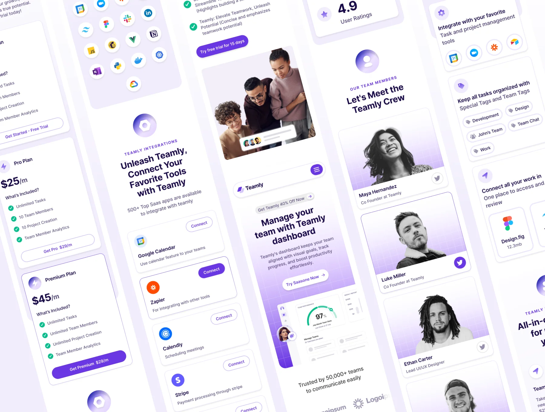 Teamly - SaaS Landing Page Figma Template 8