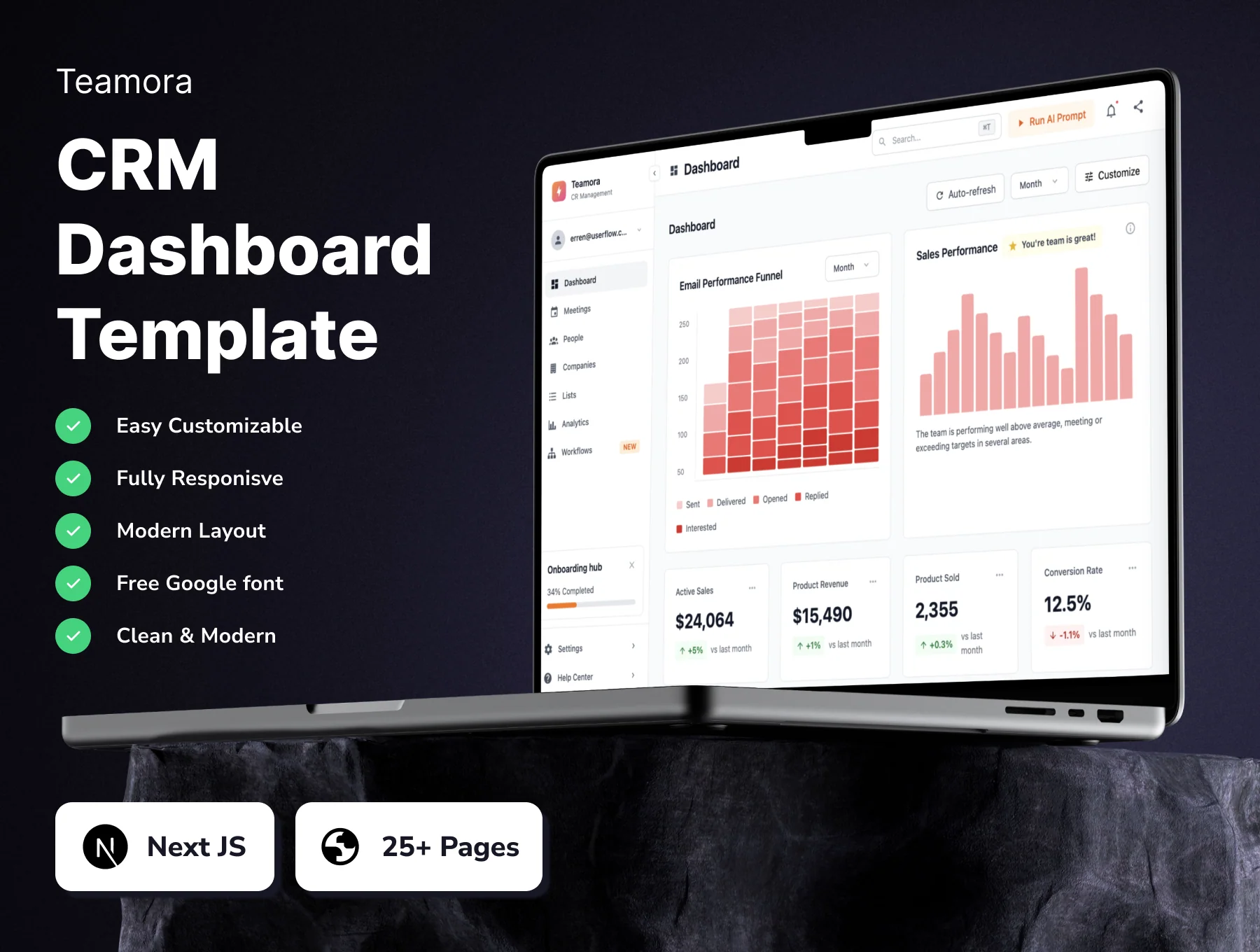 Teamora - CRM Dashboard Template