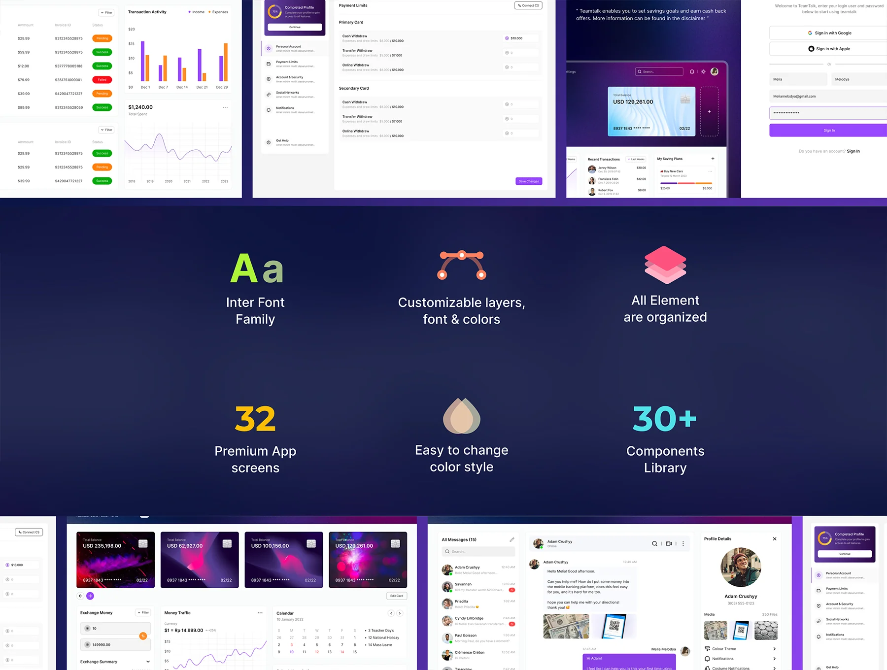 Teamtalk - Digital Banking Dashboard Ui Kit 3