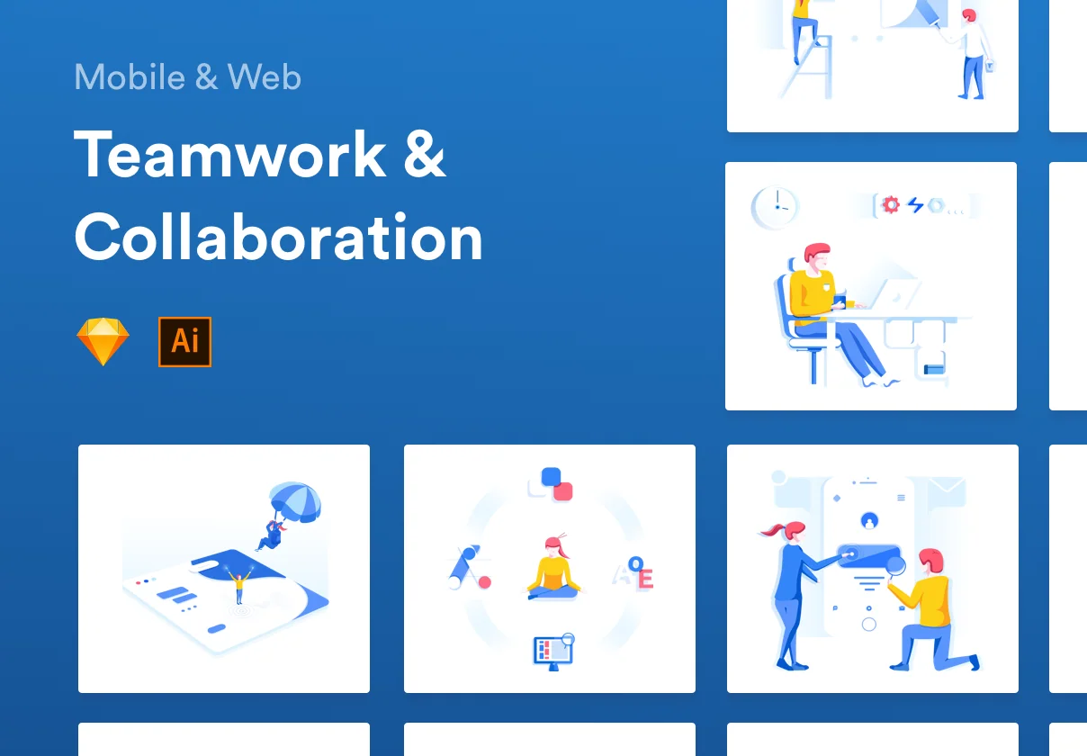 Teamwork & Collaboration Illustrations