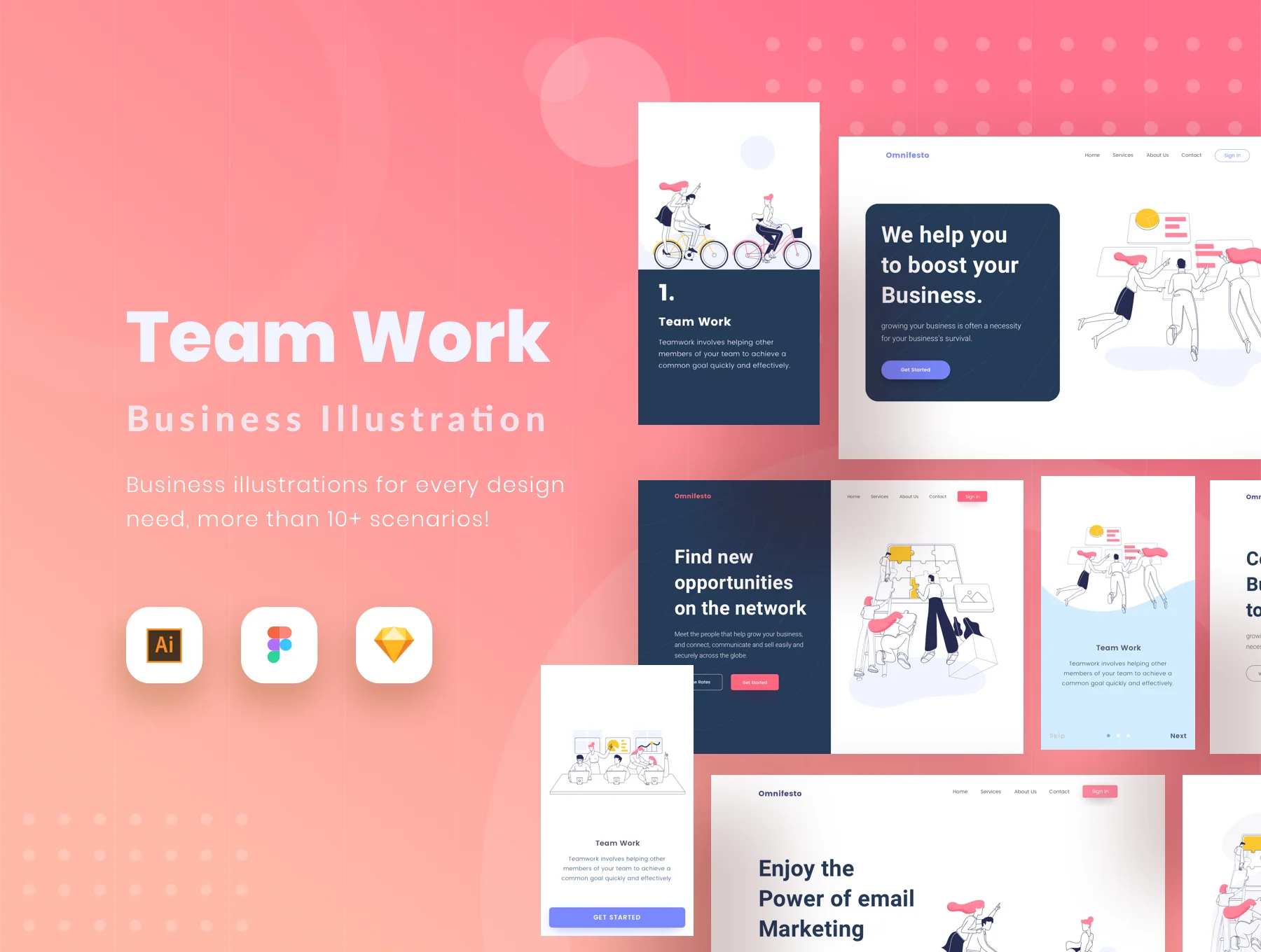 Teamwork - Start up Website Teamwork Illustration