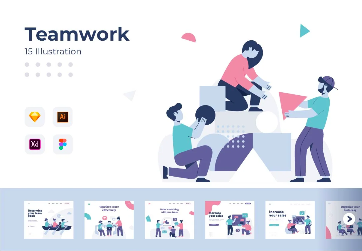 Teamwork Startup Illustration Pack