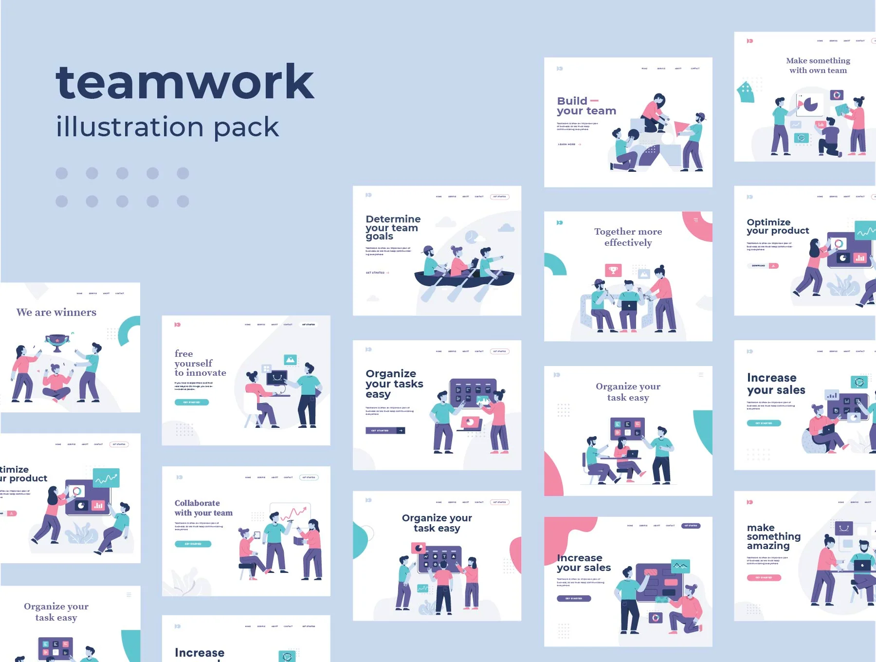 Teamwork Startup Illustration Pack 2