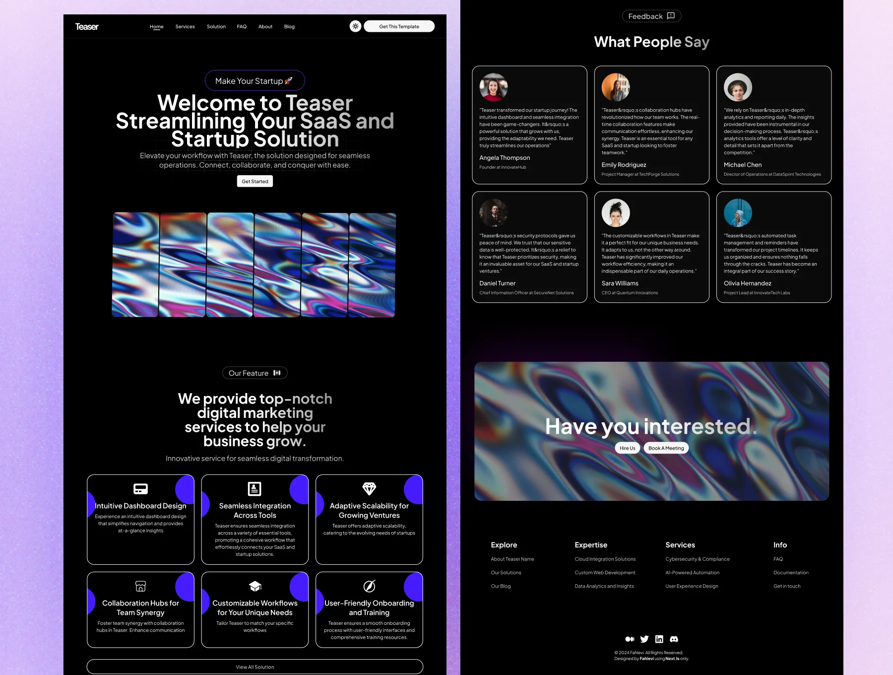 TEASER - SaaS Landing Page Next Js Website Template