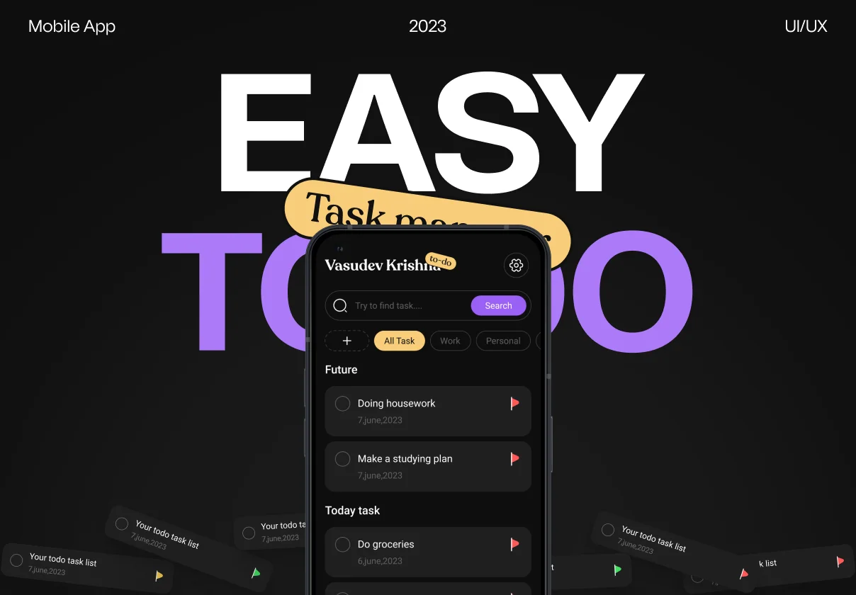 TEasy Todo: TaskList & Calendar App UI Kit