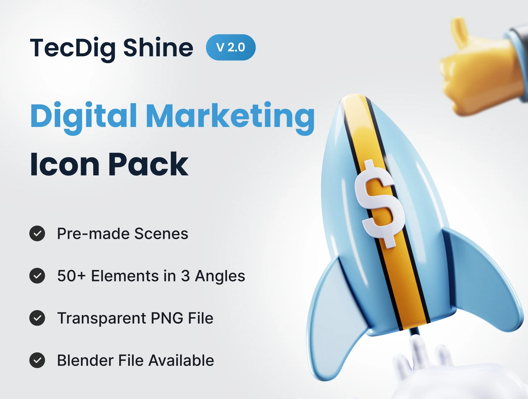 TecDig Shine - Digital Marketing 3D illustration