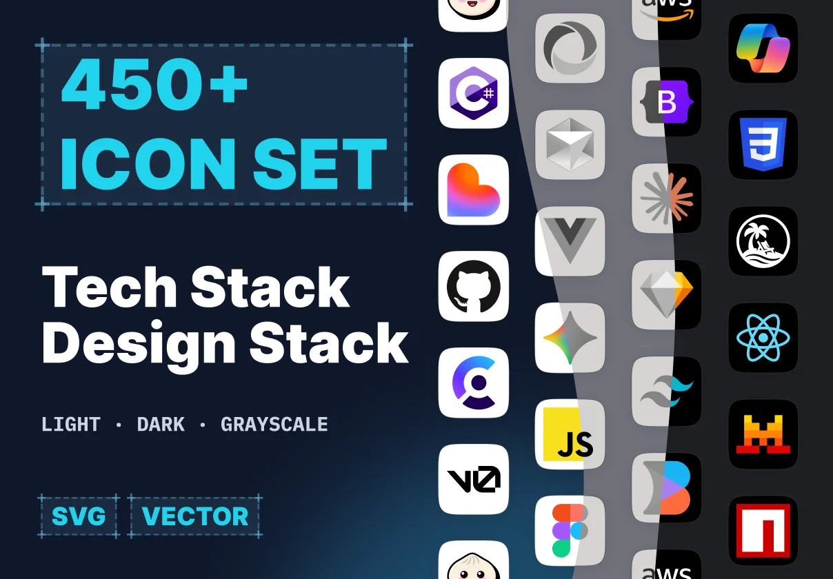 Tech & Design Stack Icons — 690+ SVG Logos (AI, Frontend, Cloud, Tools)