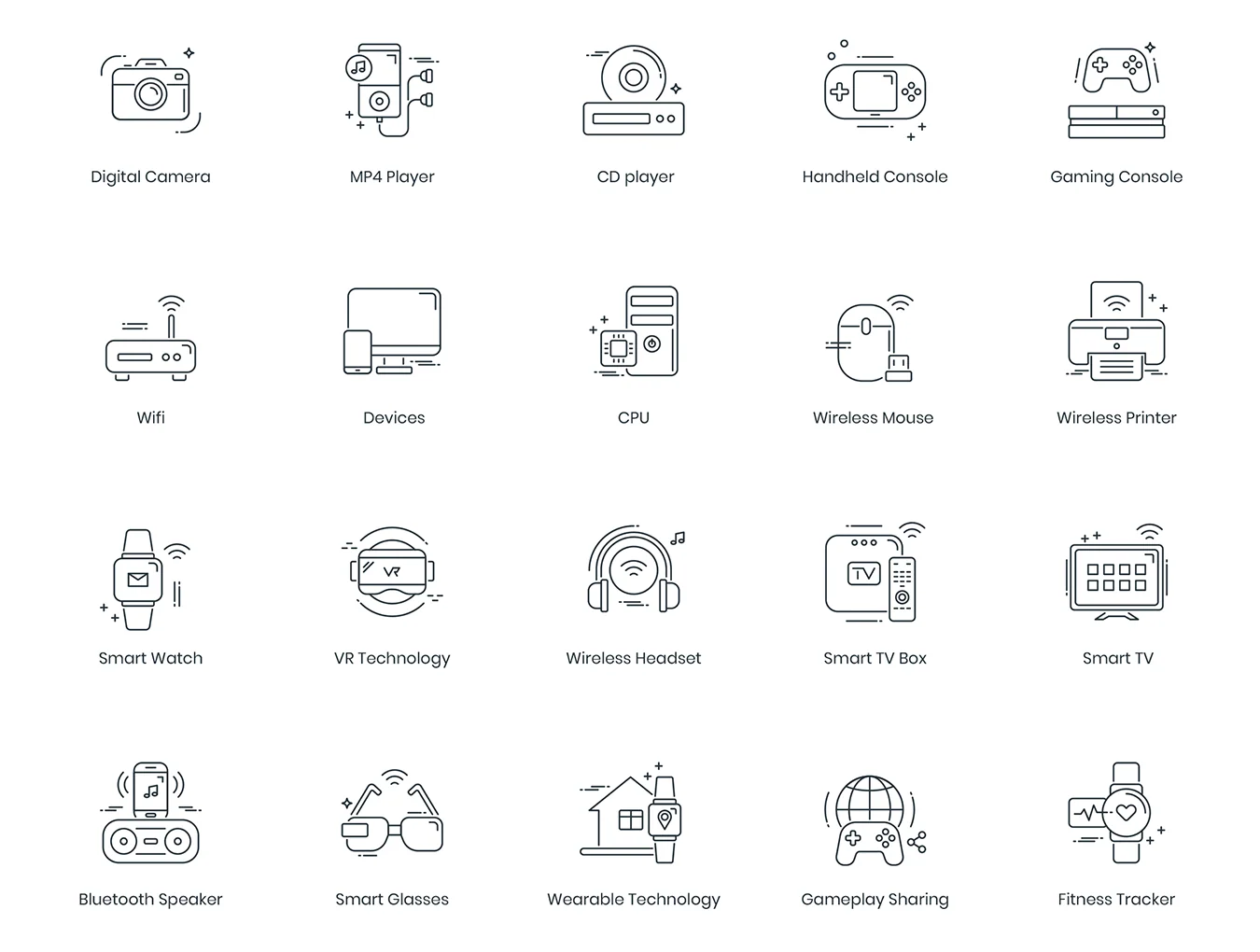 88 Smart Technology Line Icons 5