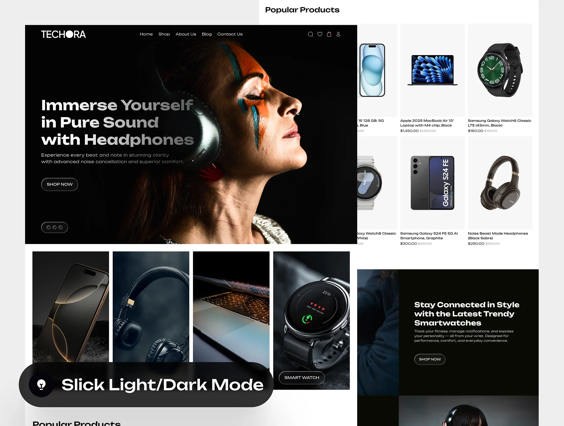 TECHORA - Electronic Ecommerce Website Framer Template 3