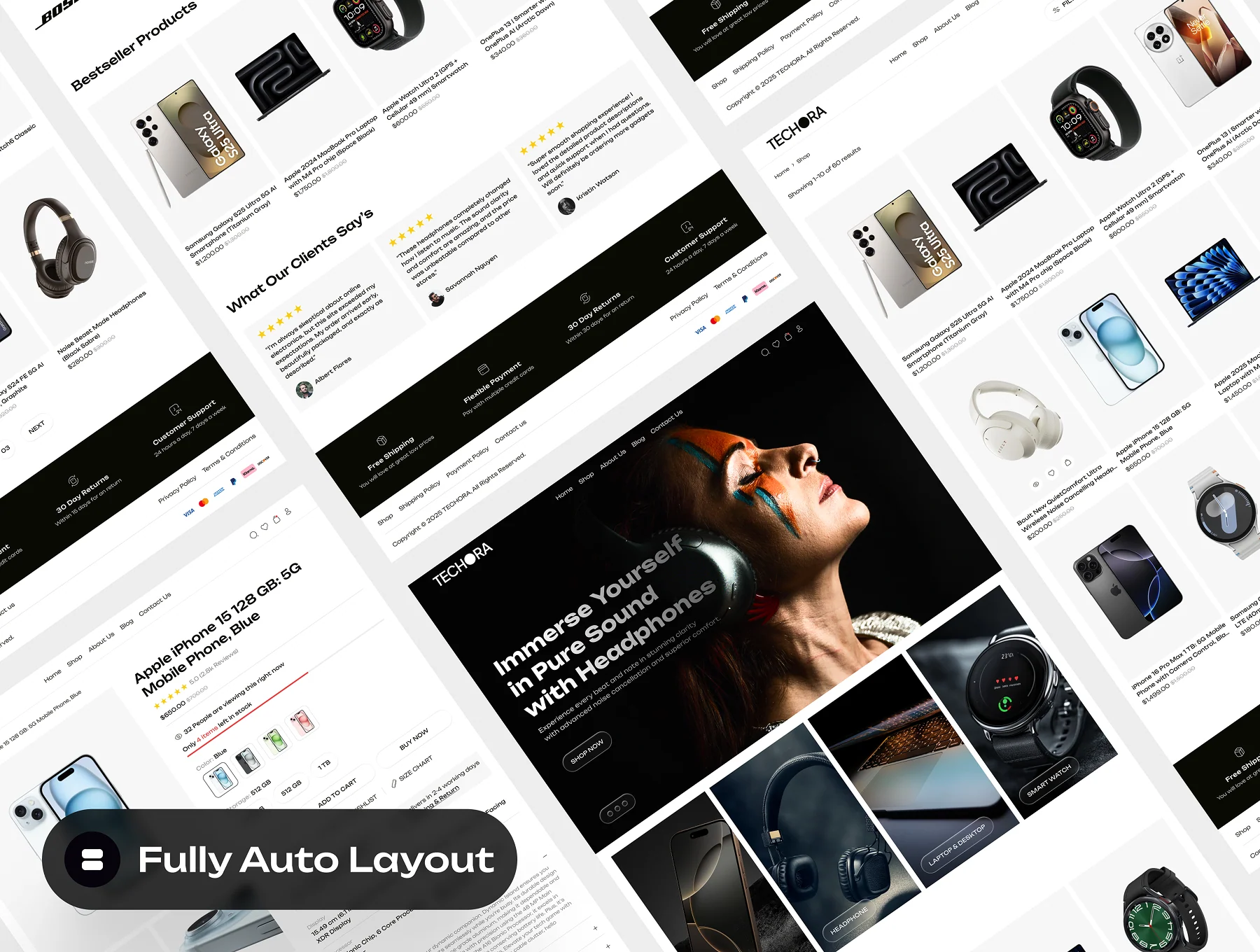TECHORA - Electronic Ecommerce Website Framer Template 5