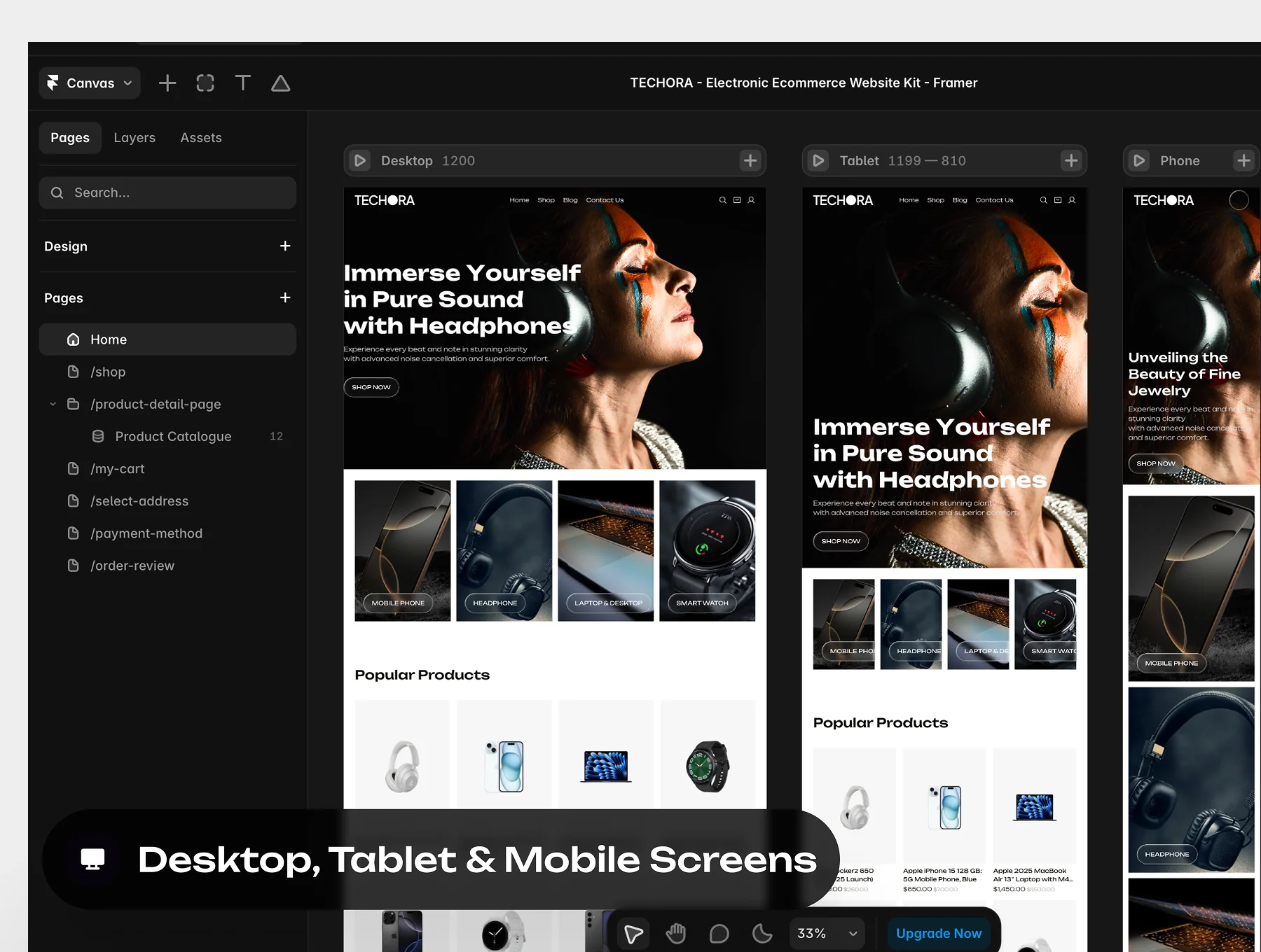 TECHORA - Electronic Ecommerce Website Framer Template 7