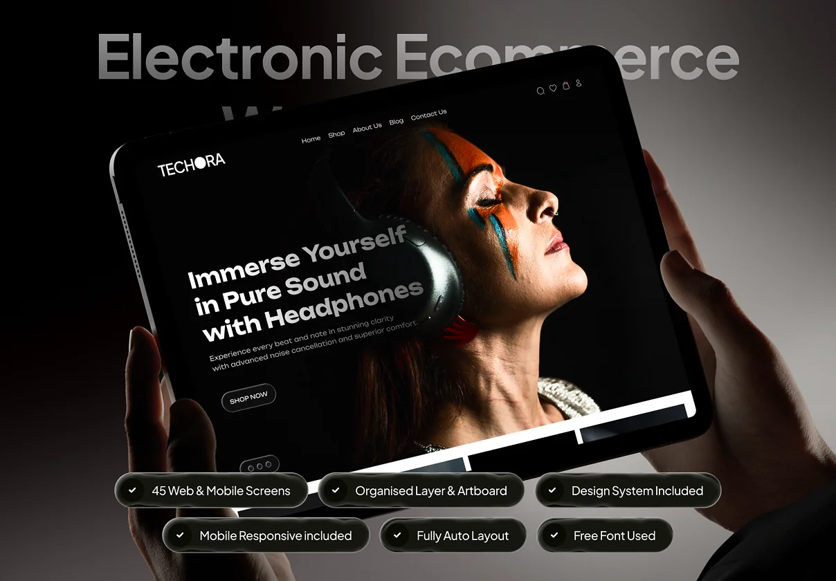 TECHORA - Electronic Ecommerce Website UI Kit