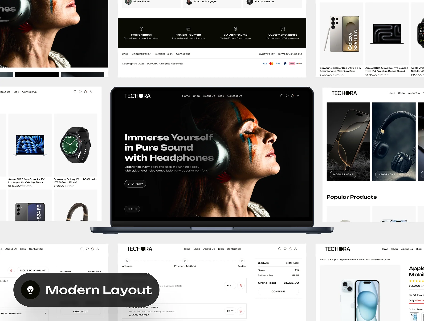 TECHORA - Electronic Ecommerce Website UI Kit 3