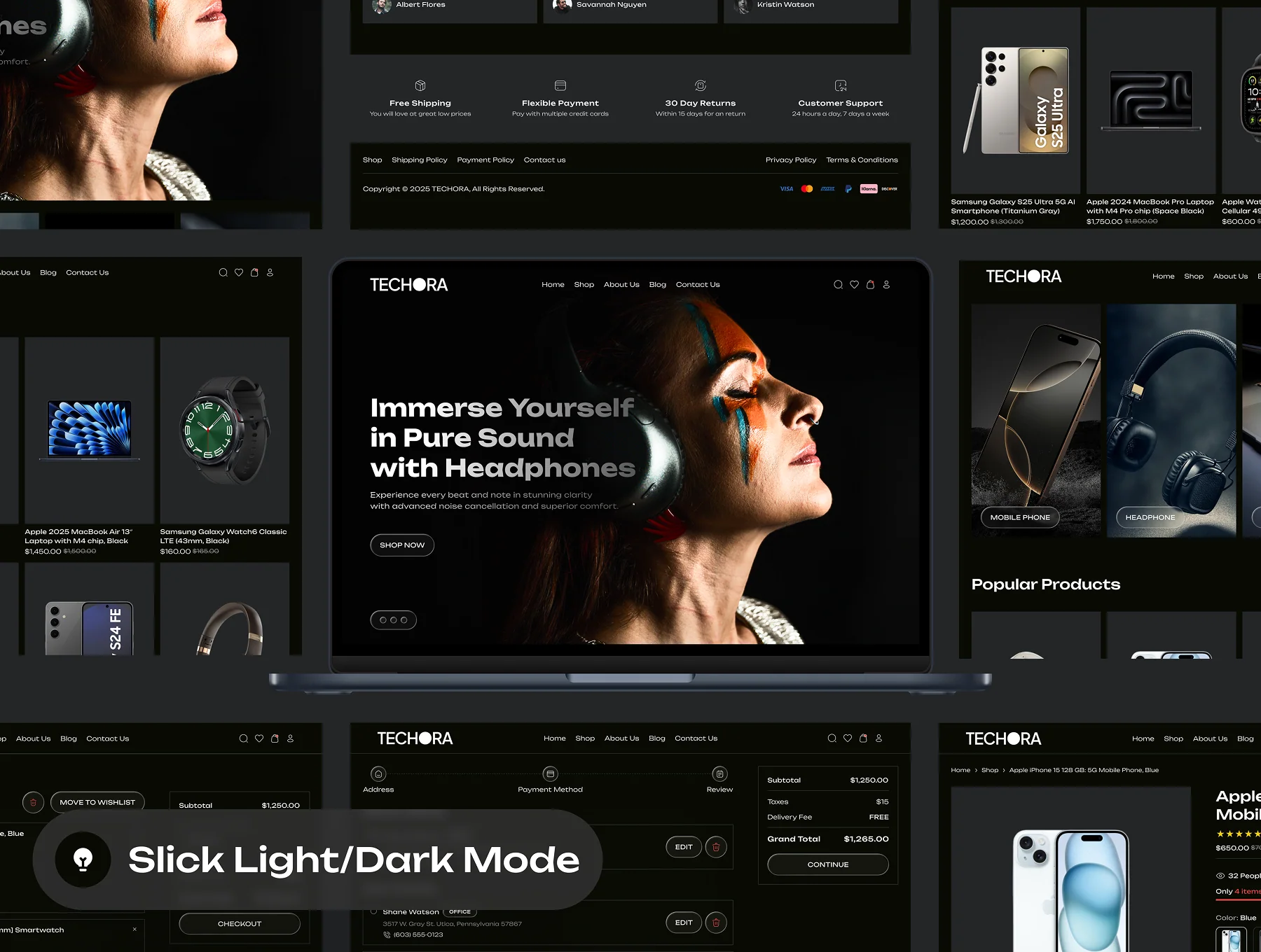 TECHORA - Electronic Ecommerce Website UI Kit 4