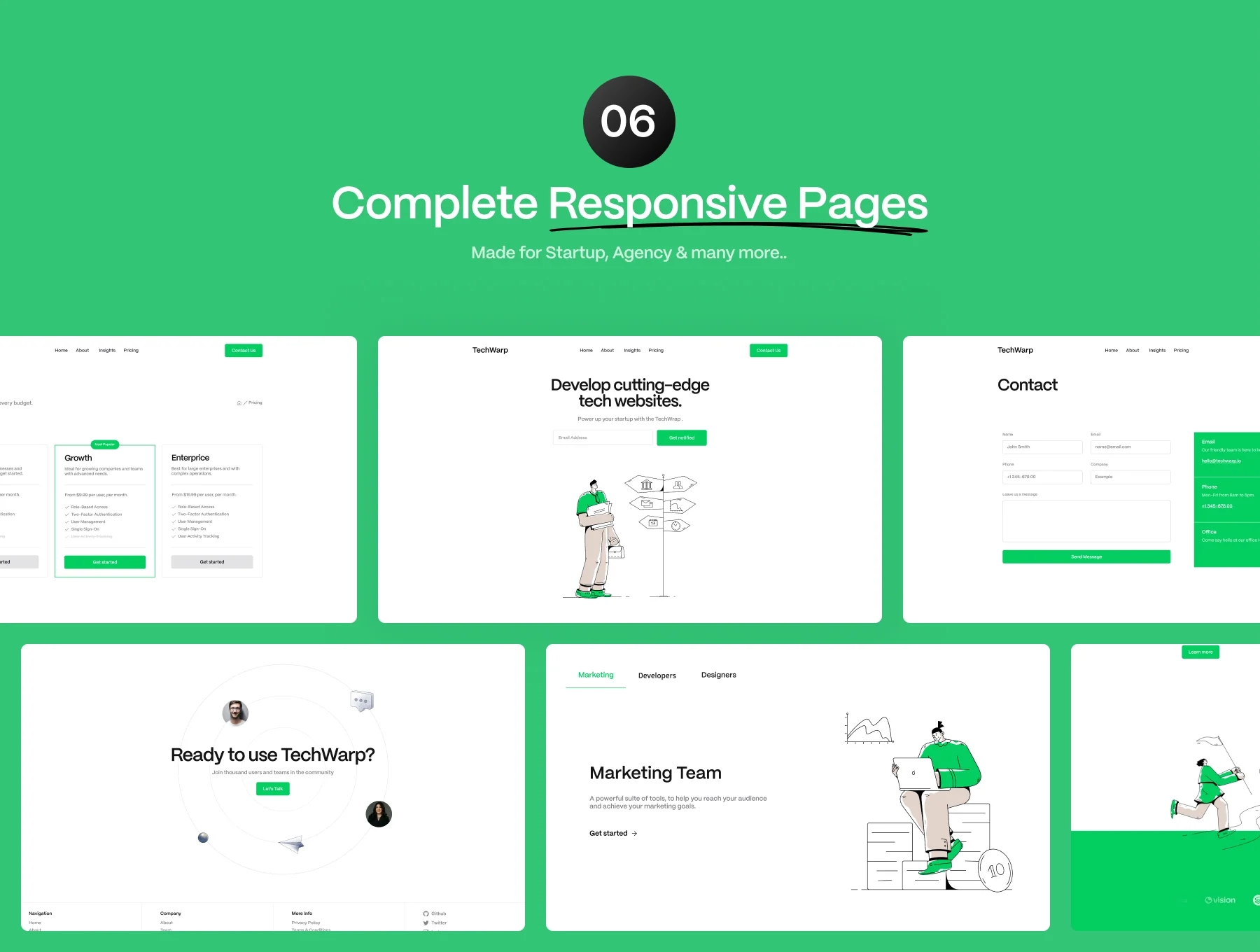 Techwarp Framer Template for Startups