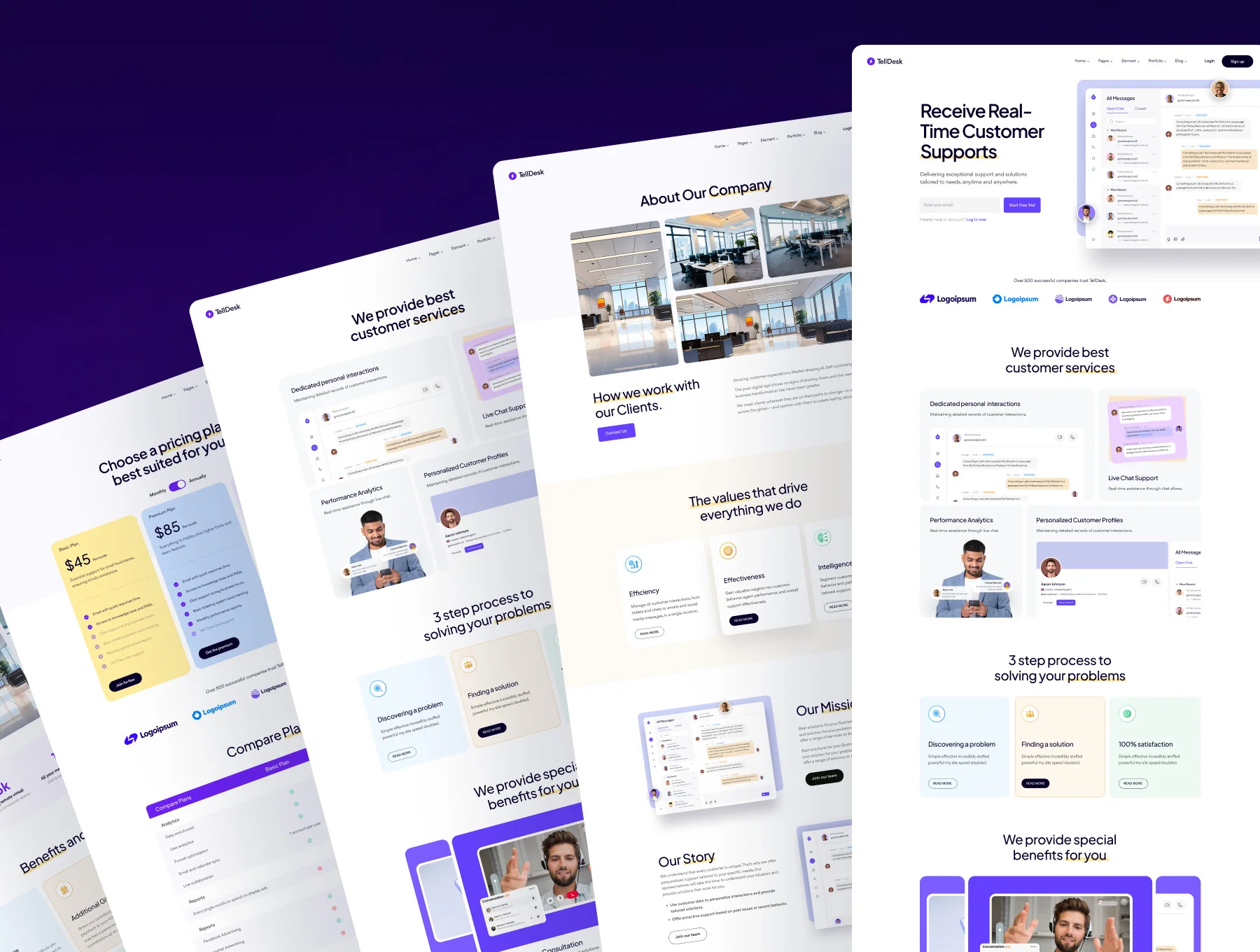 TellDesk - Customer Support SaaS Template 4