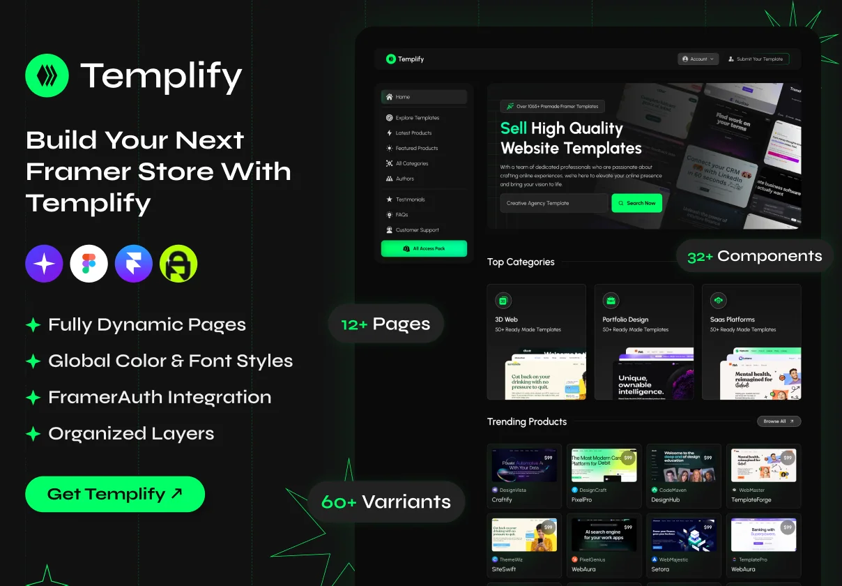 Templify - A Premium Framer Digital Store Theme