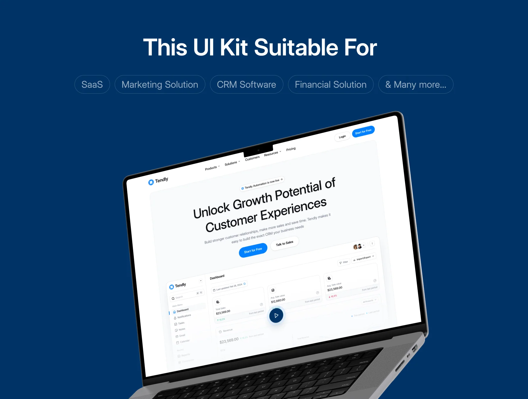 Tendly - CRM - Website Template UI Kit 3