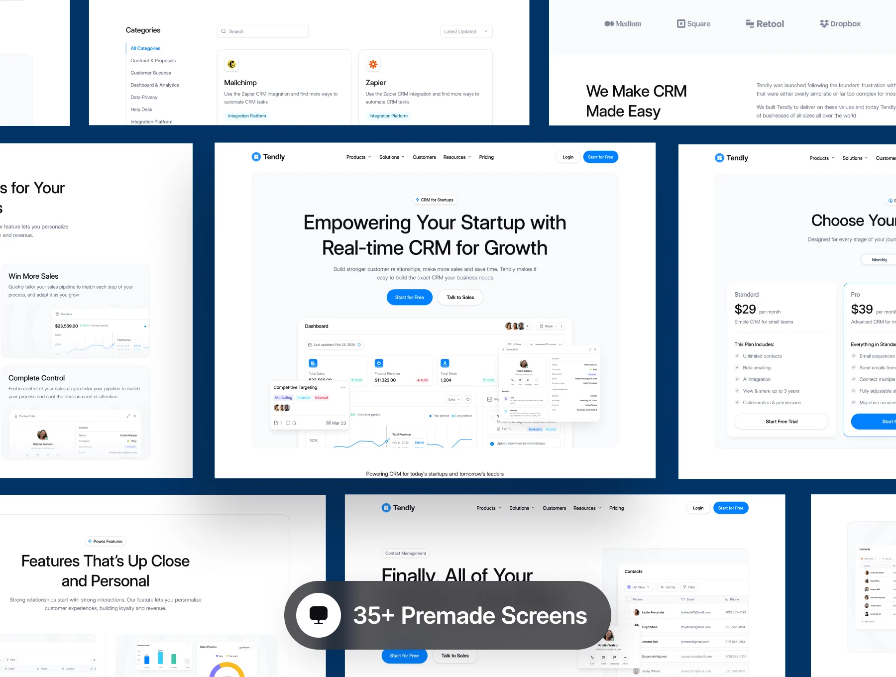 Tendly - CRM - Website Template UI Kit 5