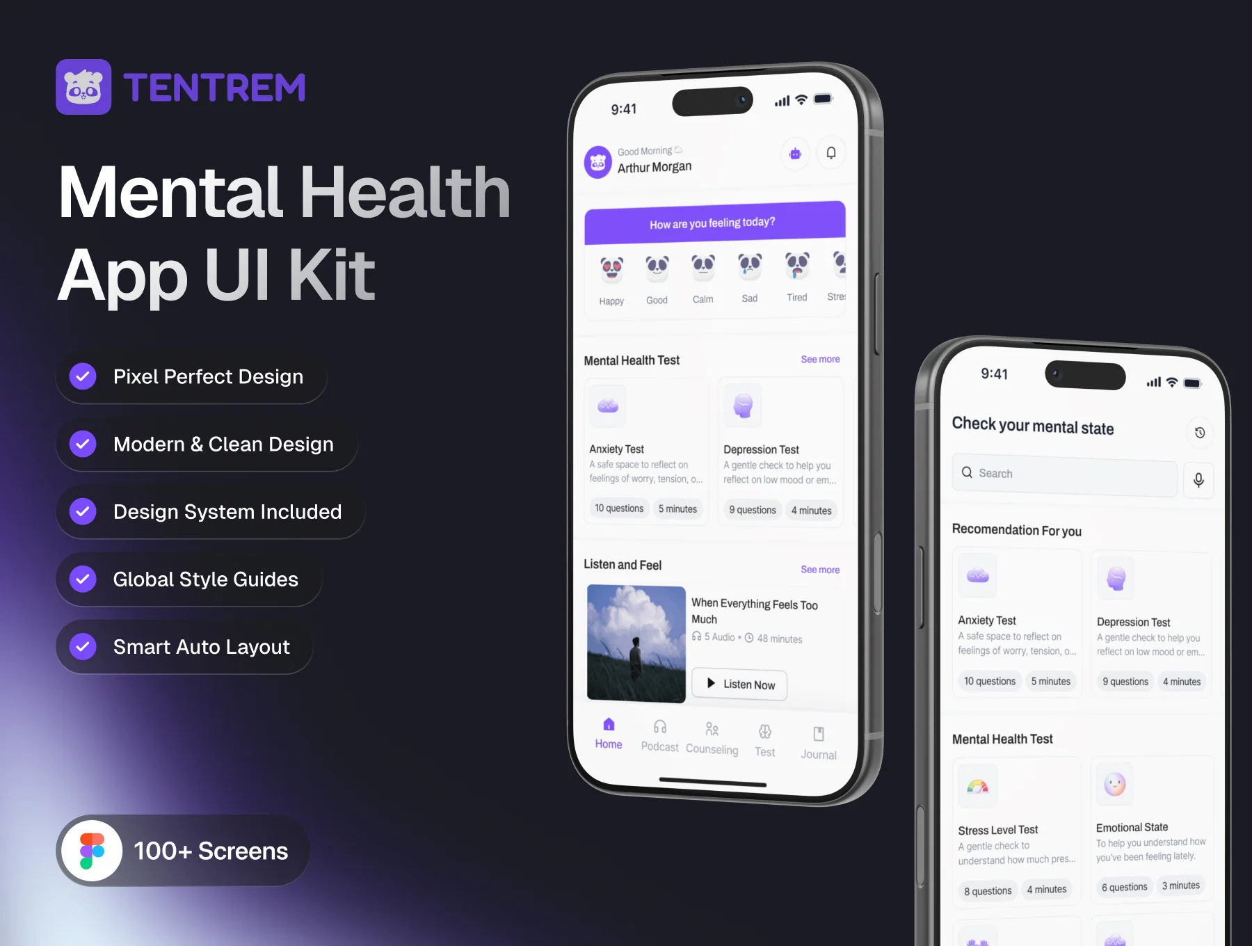 Tentrem - Mental Health App UI Kit