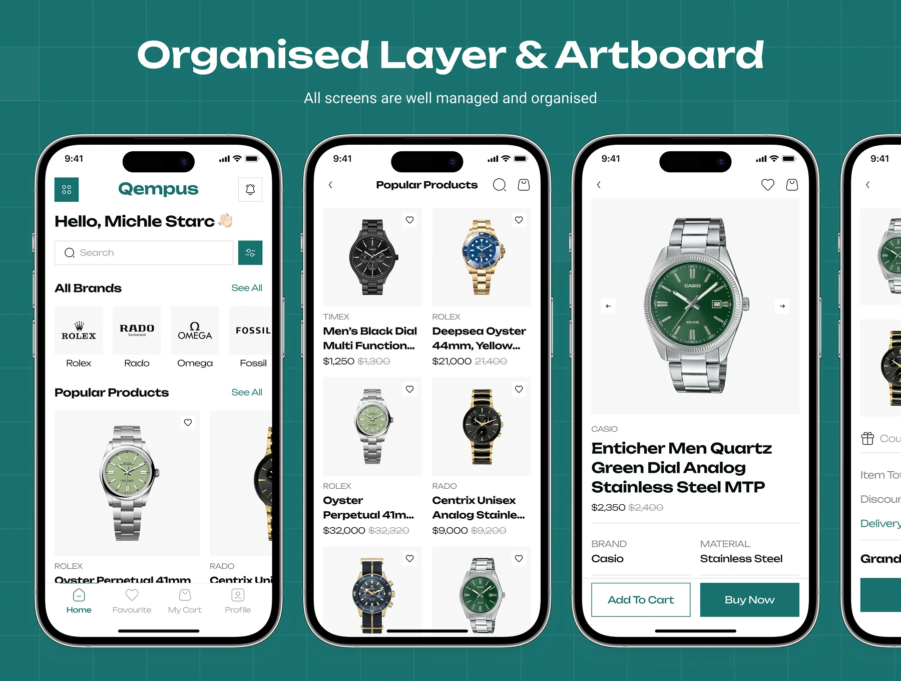 Qempus - Watch Store Ecommerce App UI Kit 3