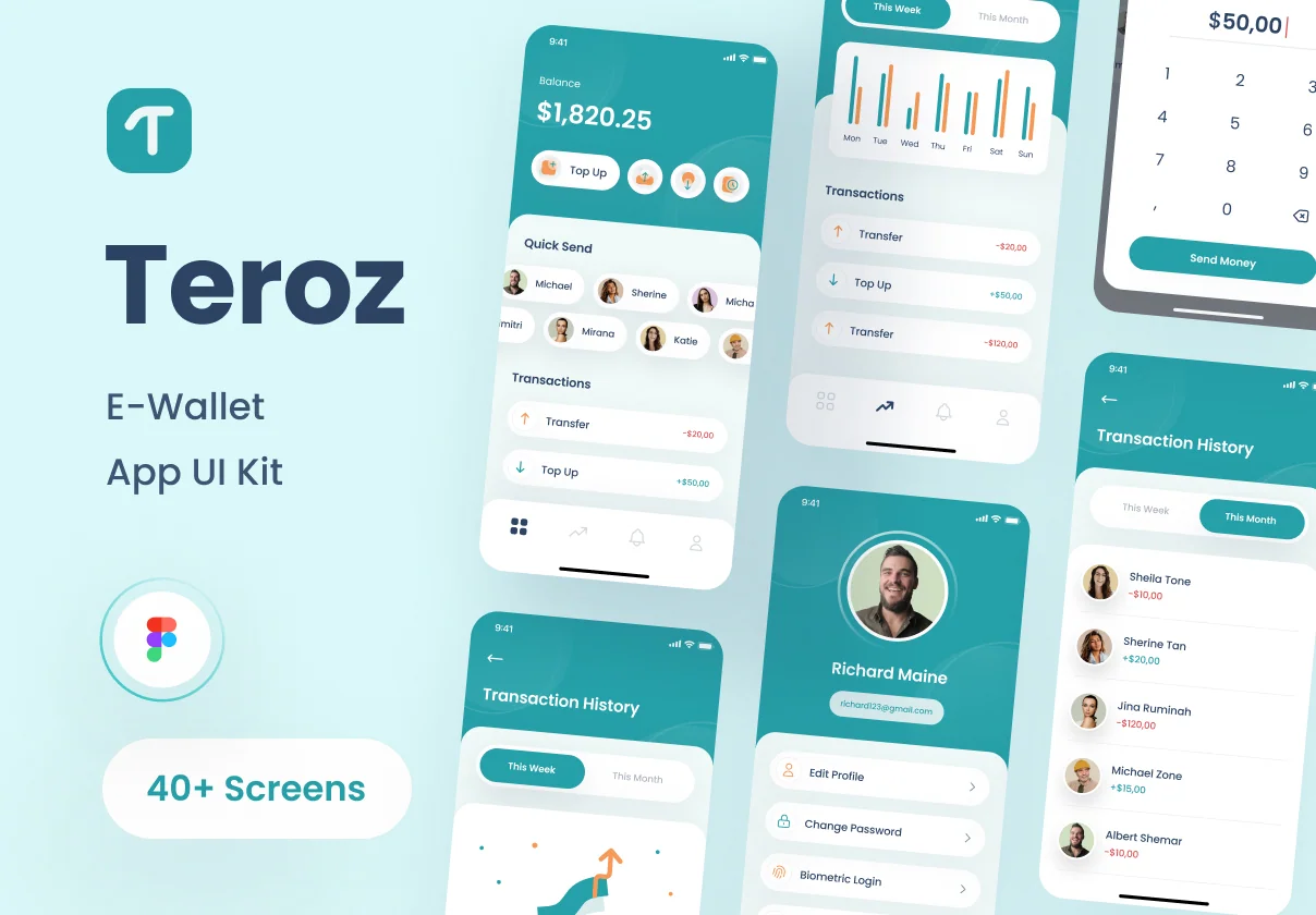 Teroz - E-Wallet App UI Kit