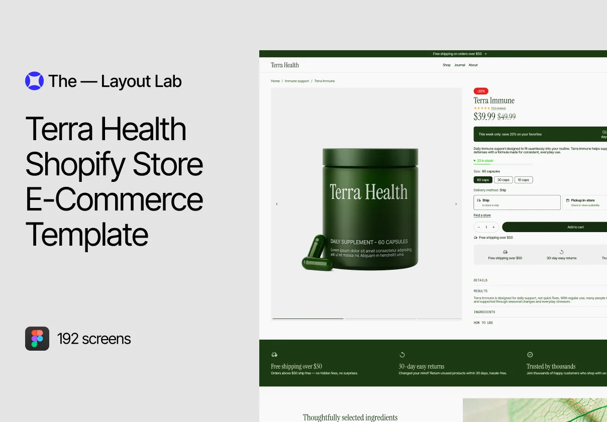 Terra Health Shopify Store E-Commerce Template