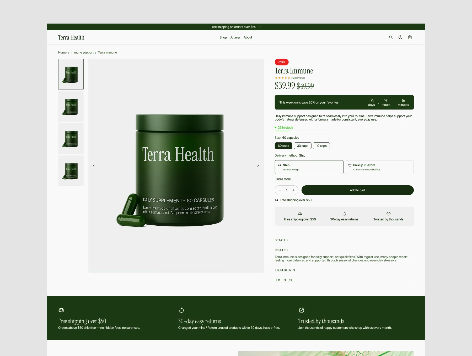 Terra Health Shopify Store E-Commerce Template