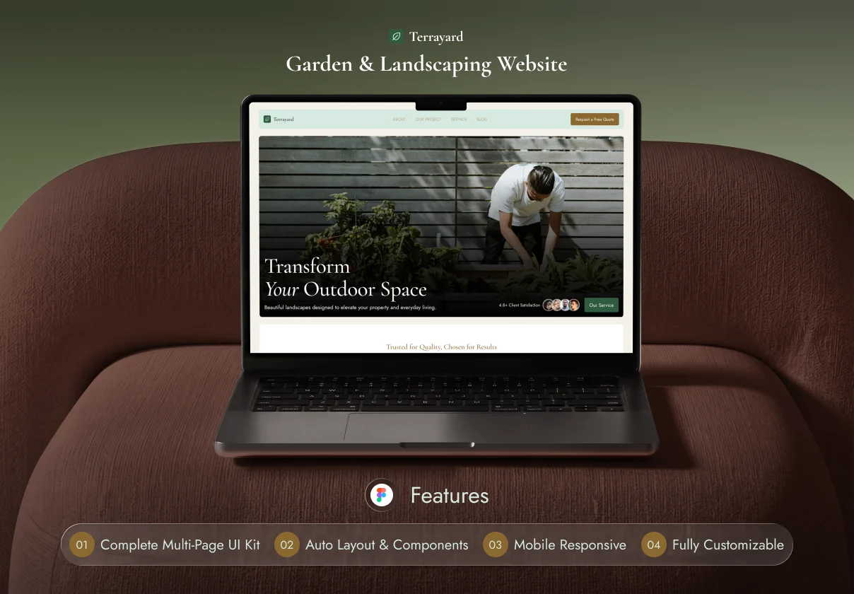 Terrayard – Garden & Landscaping Website UI Kit