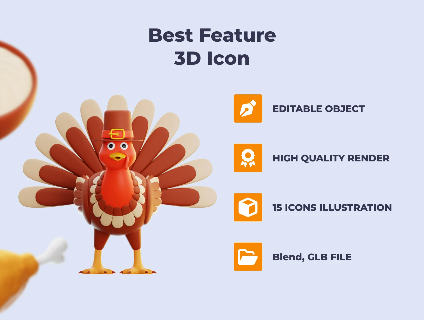 Thanksgiving 3D 3D Illustration Pack 2