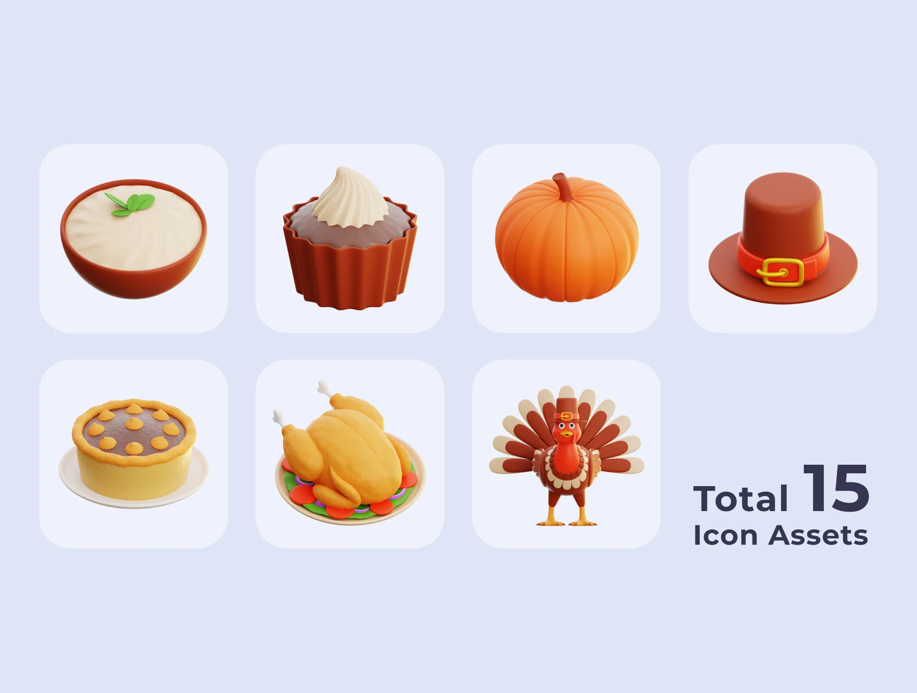 Thanksgiving 3D 3D Illustration Pack 6