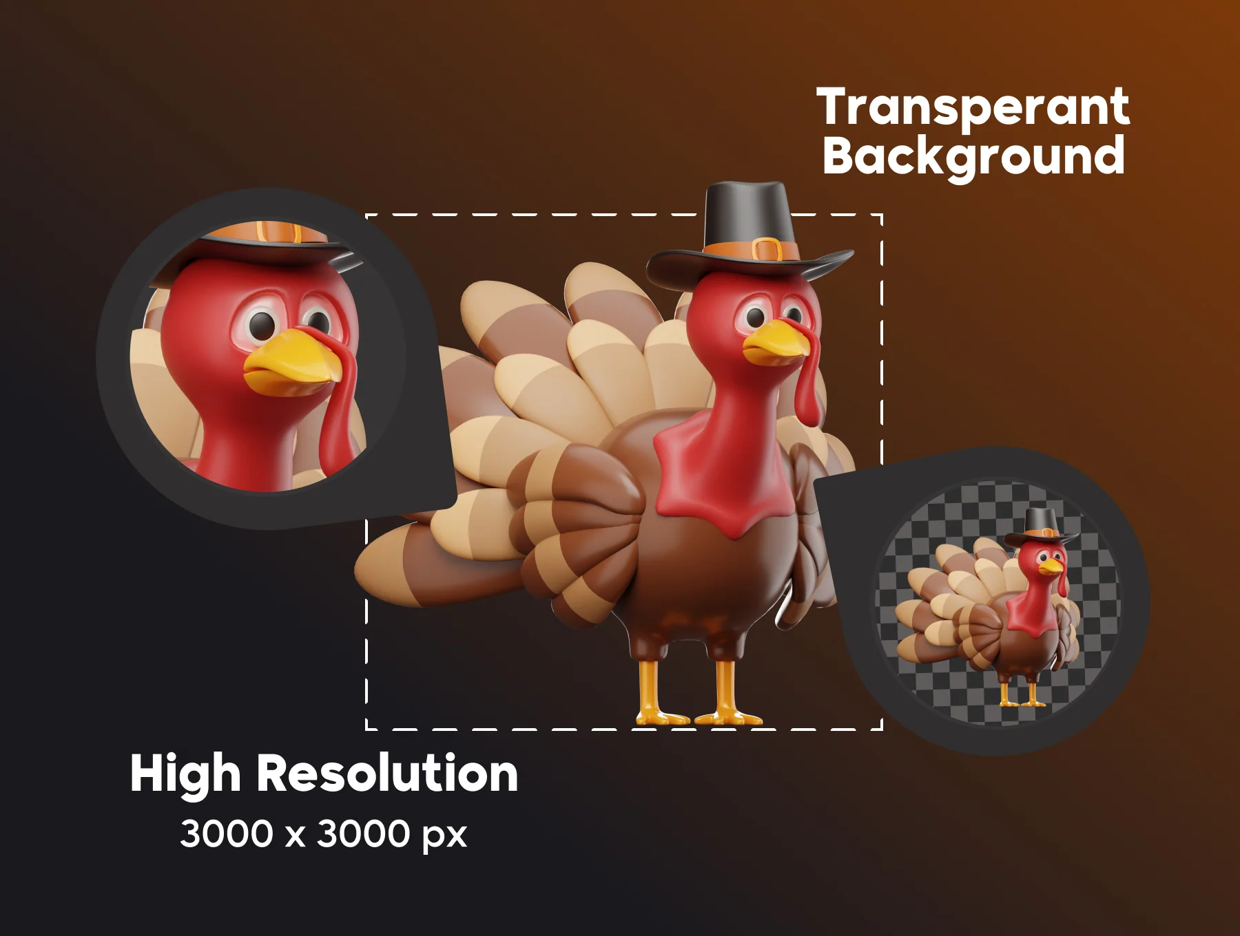 Thanksgiving Day 3D Icon Set 3