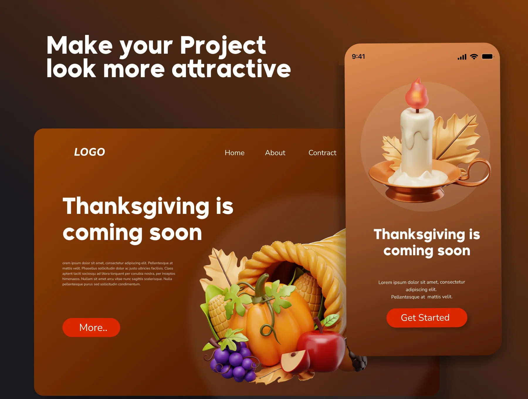 Thanksgiving Day 3D Icon Set 4