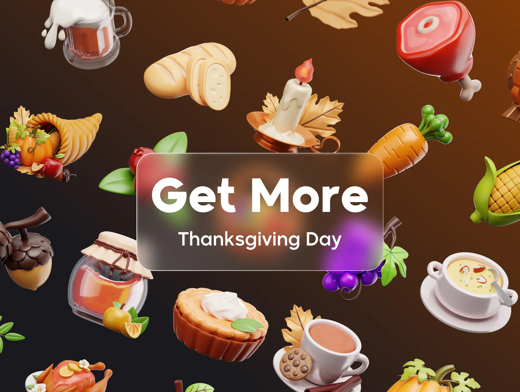 Thanksgiving Day 3D Icon Set 5