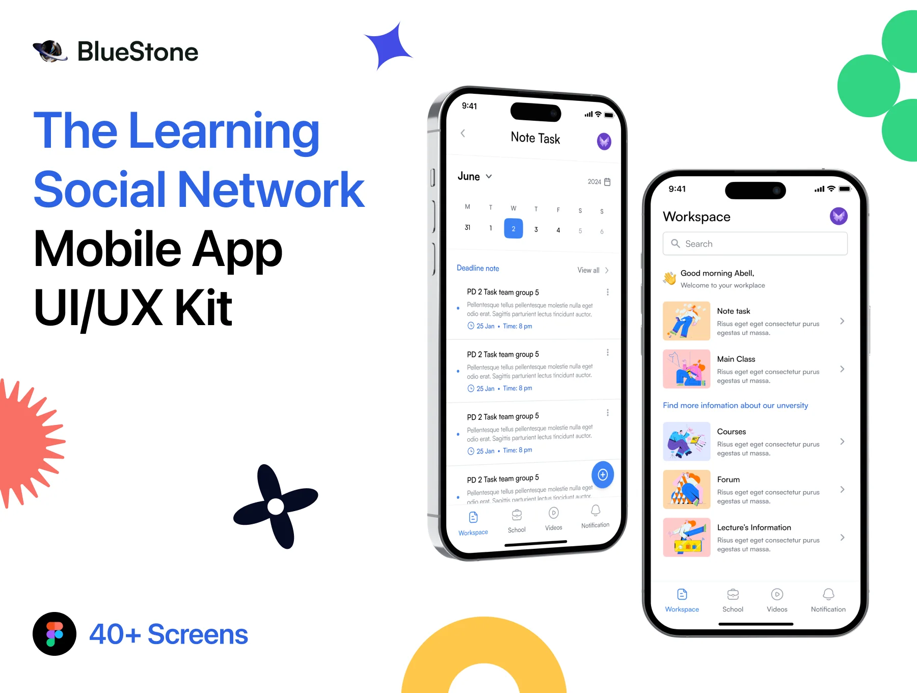 The Learning Social Network Mobile App UI Kit