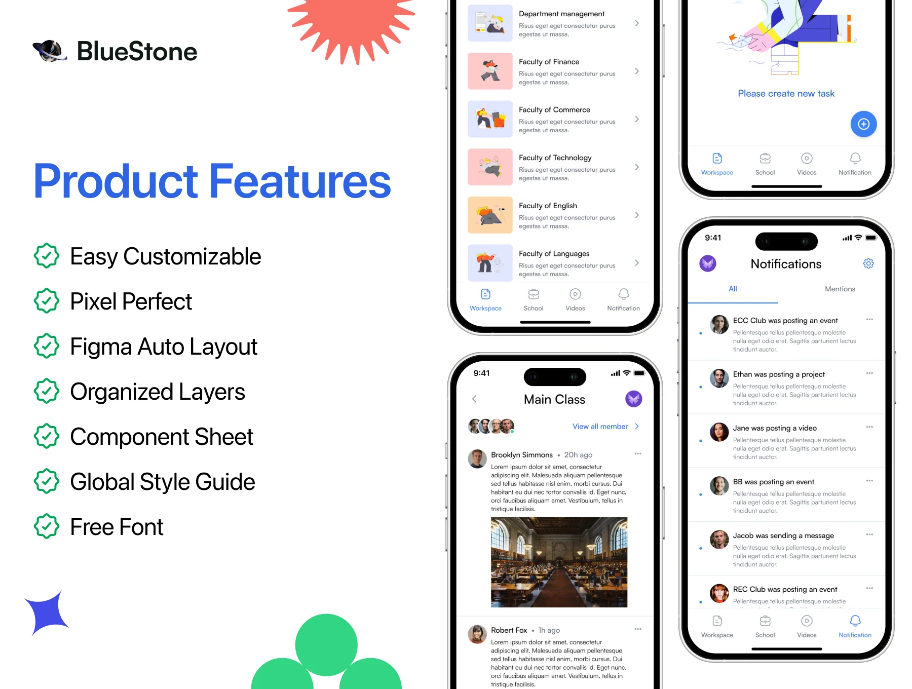 The Learning Social Network Mobile App UI Kit 2
