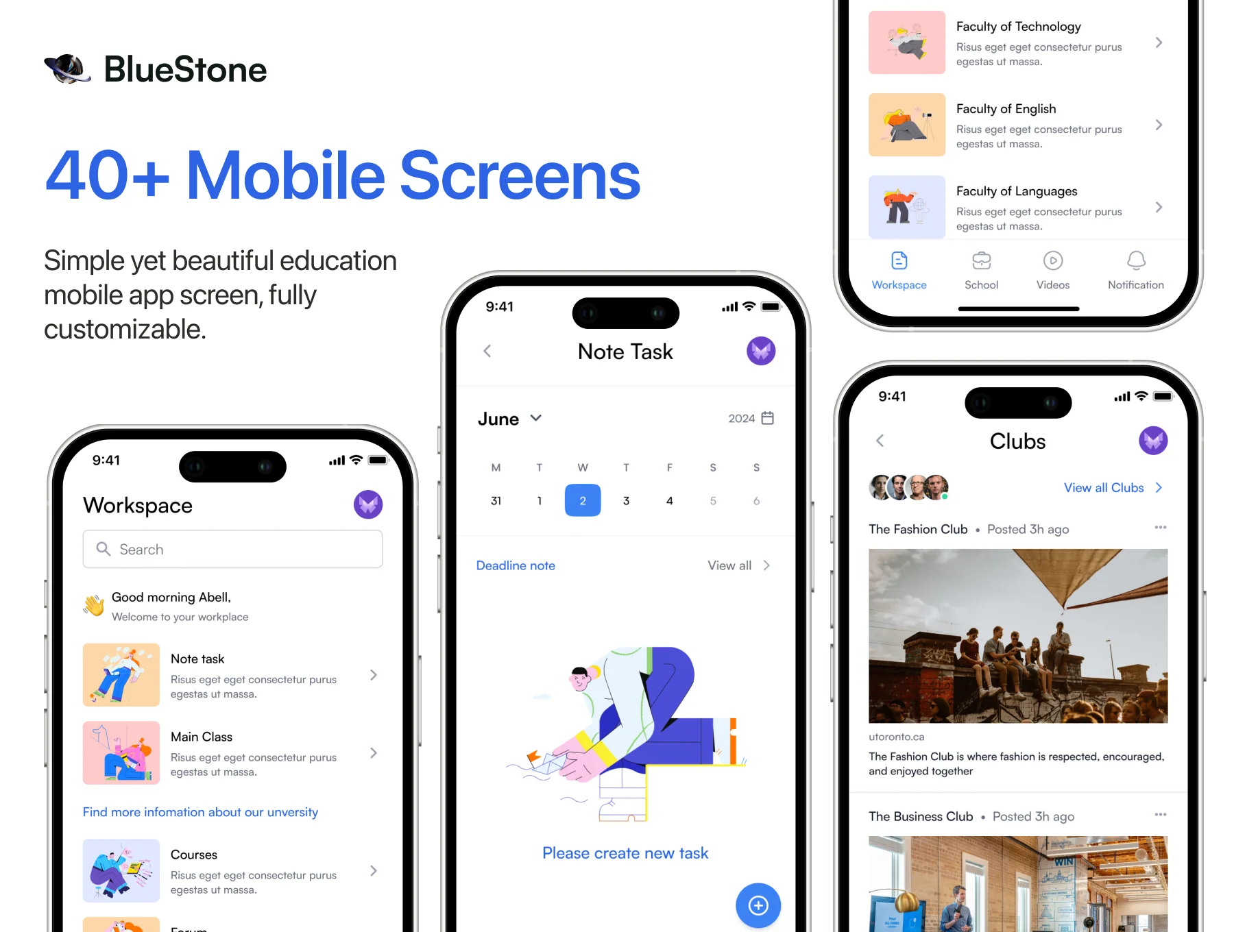 The Learning Social Network Mobile App UI Kit 5