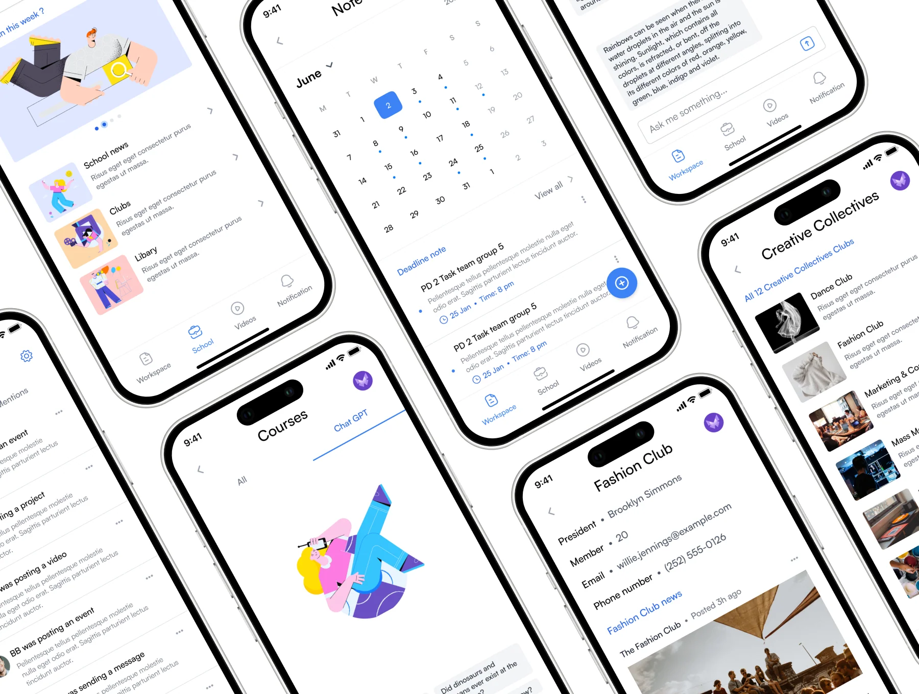 The Learning Social Network Mobile App UI Kit 6