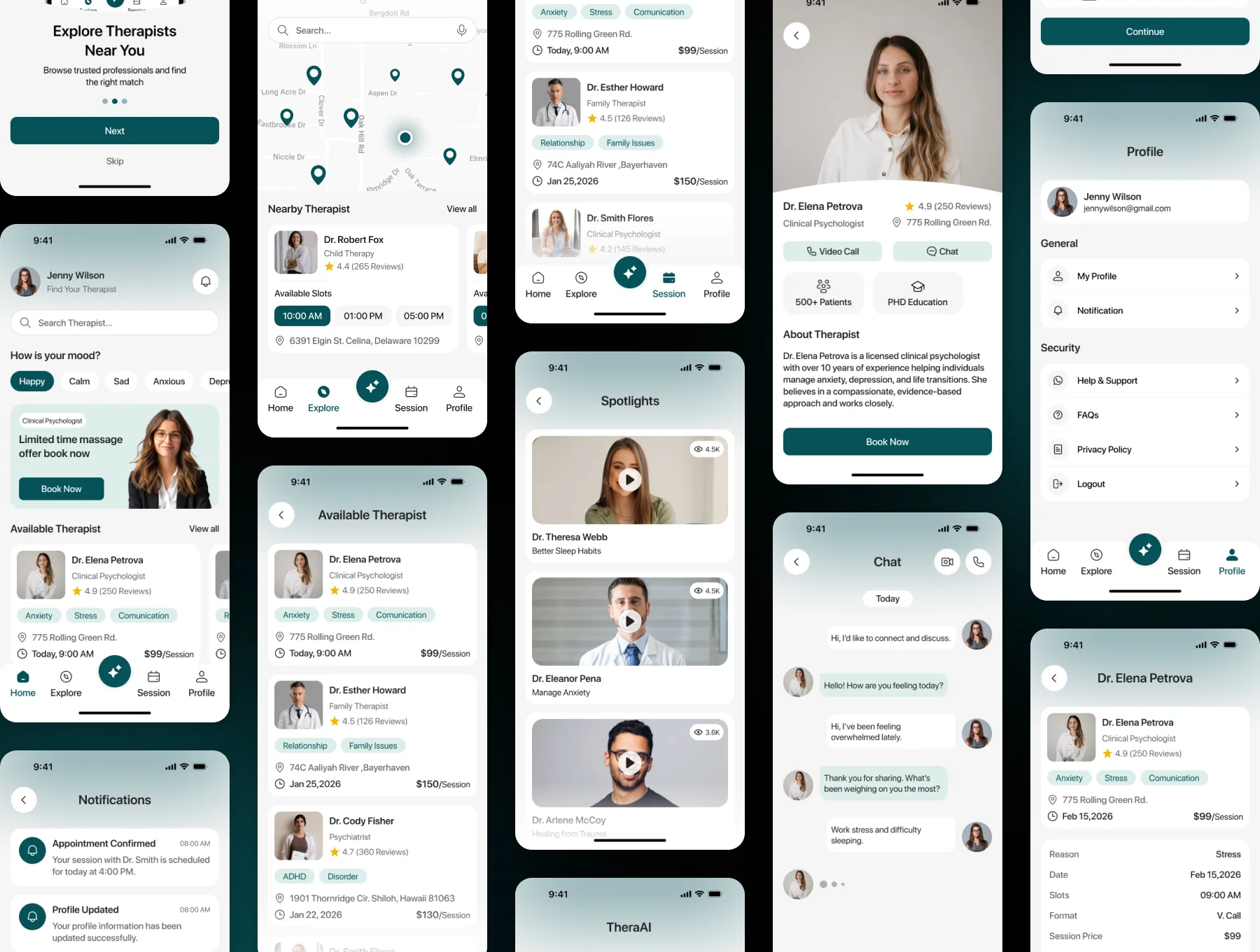 TheraAI - Therapist Booking App UI Kit 4