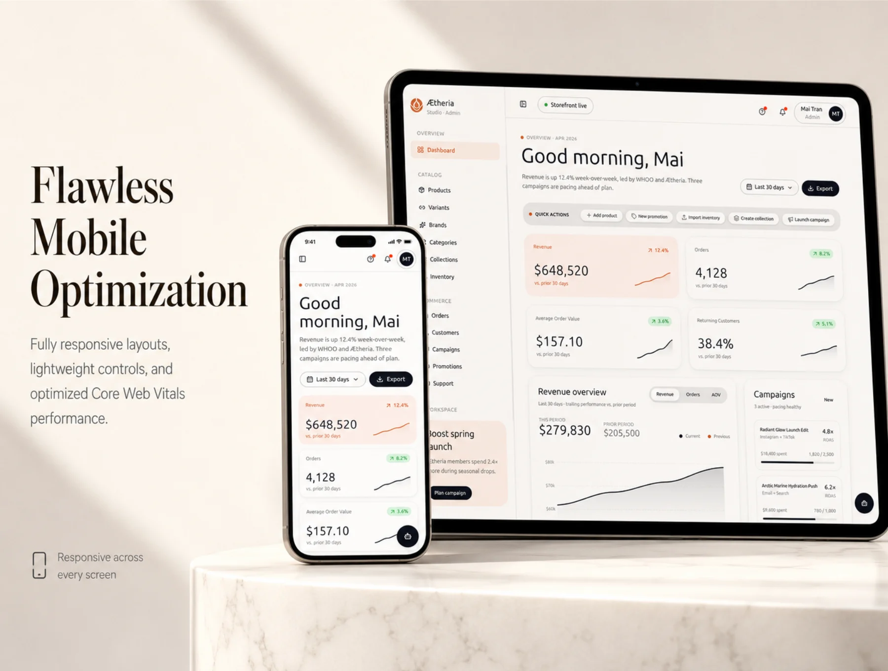 Ætheria - Premium Next.js Beauty Ecommerce Admin Dashboard Template 4