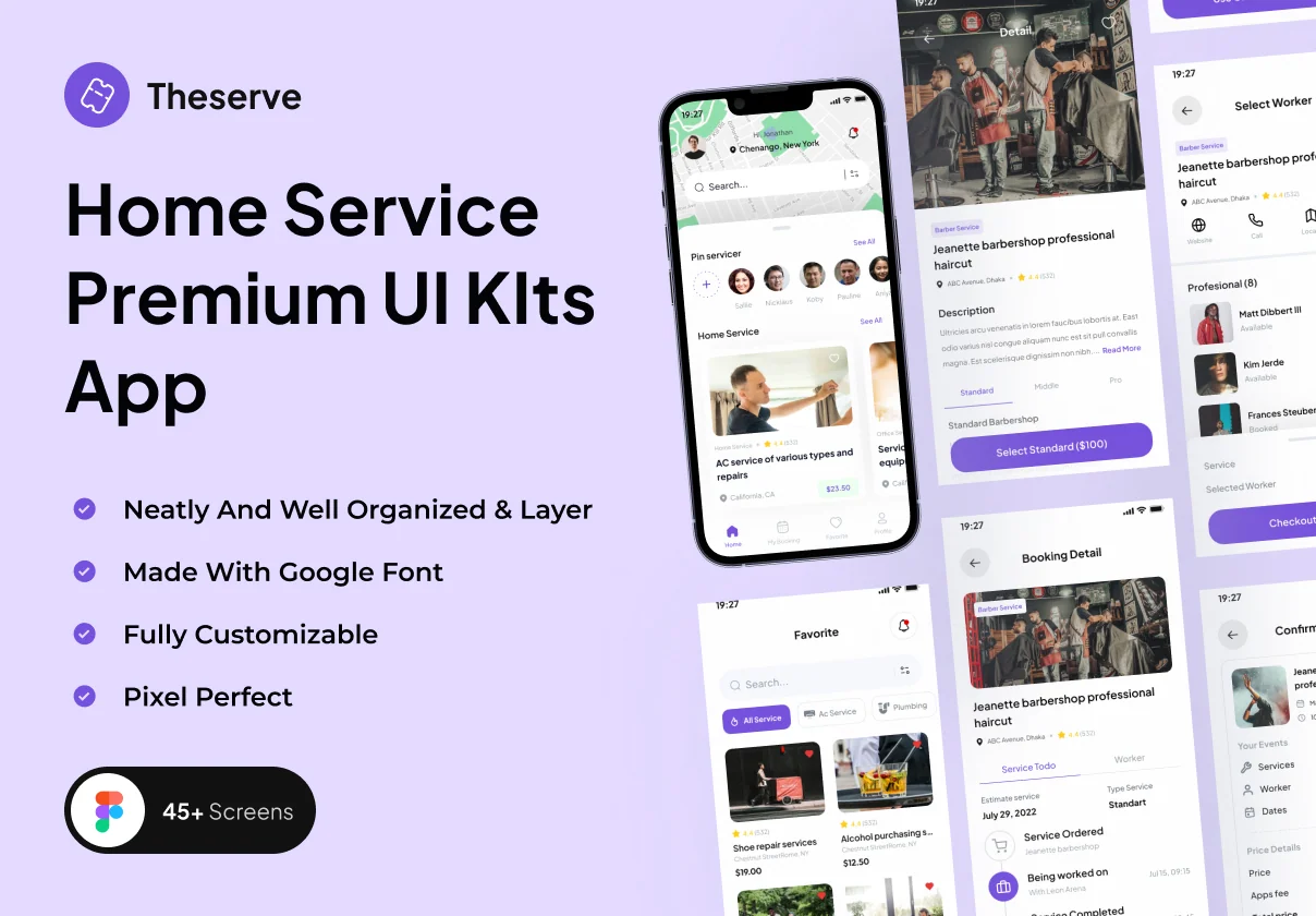 Theserve - Home Service Premium UI KIts App