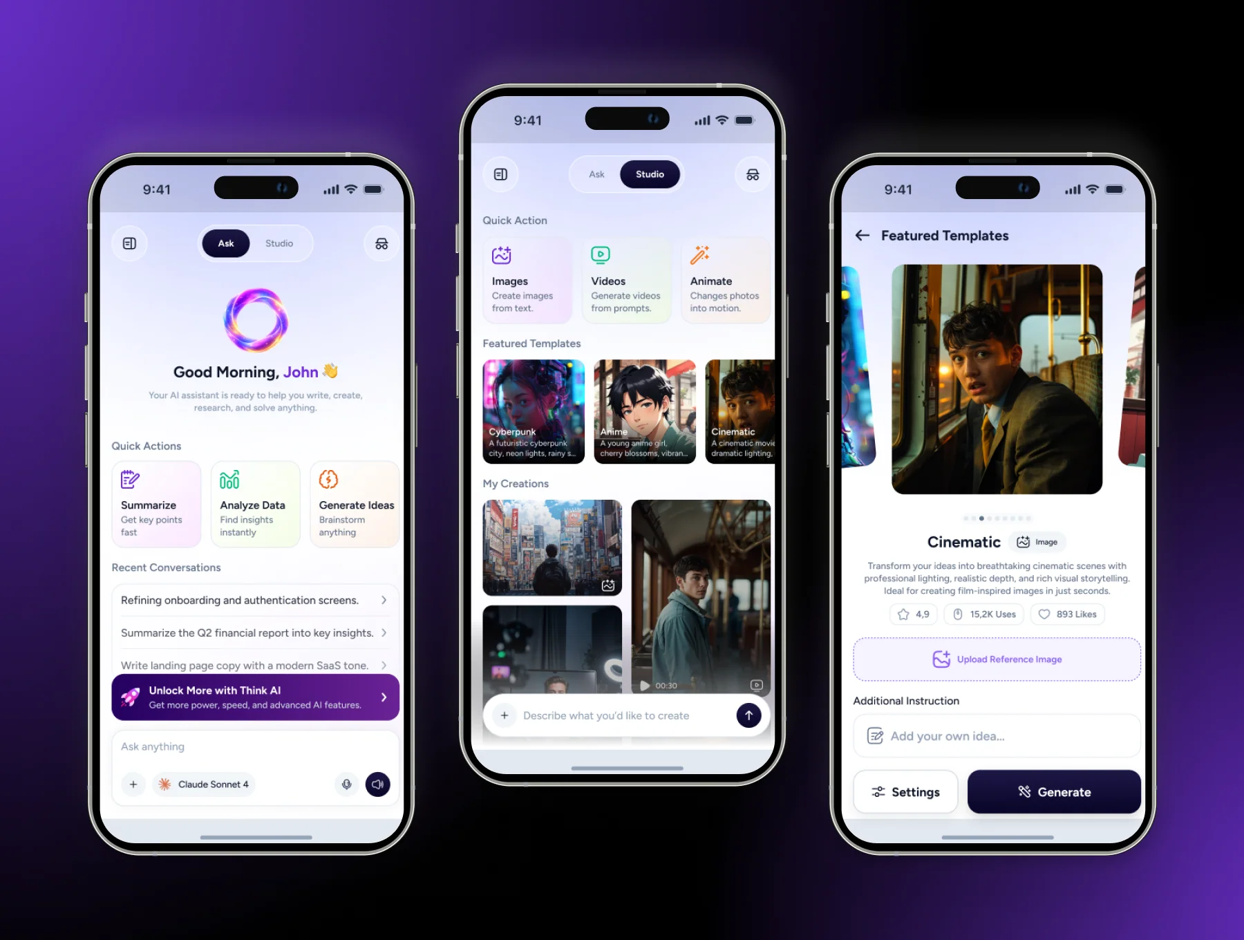 Think AI - AI Assistant & Creative Studio UI Kit 4