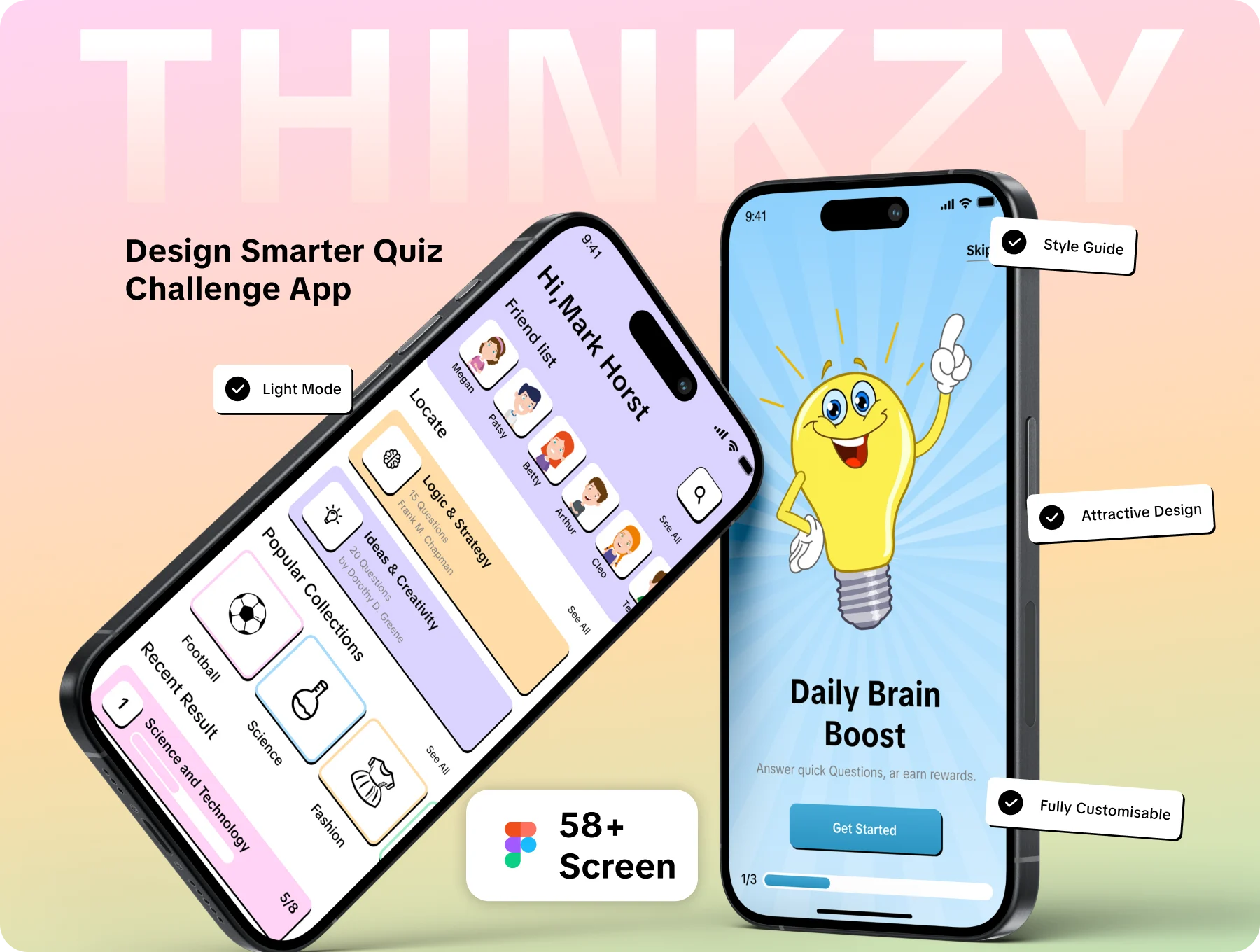 Thinkzy | Quiz Challenge App UI Kit for Figma